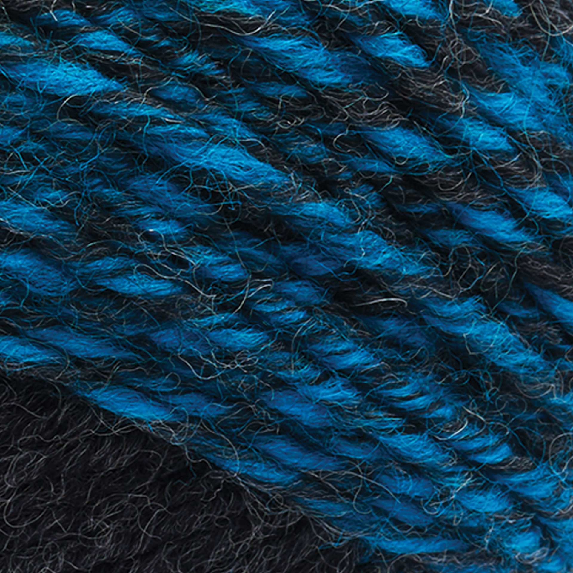 Lion Brand Scarfie Yarn - Charcoal/Aqua, 312 yds close-up to show texture