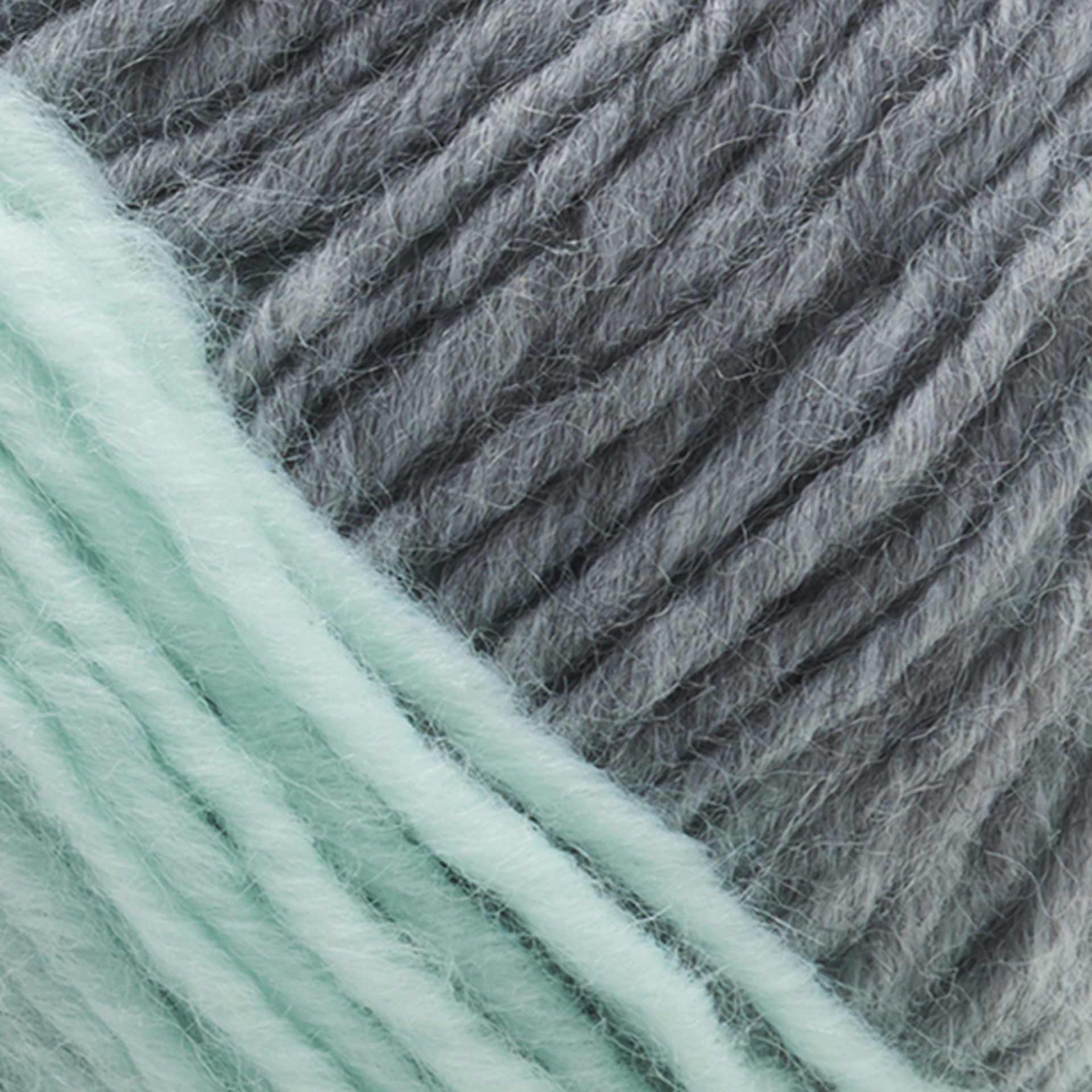 Lion Brand Scarfie Yarn - Silver/Mint, 312 yds close-up to show texture