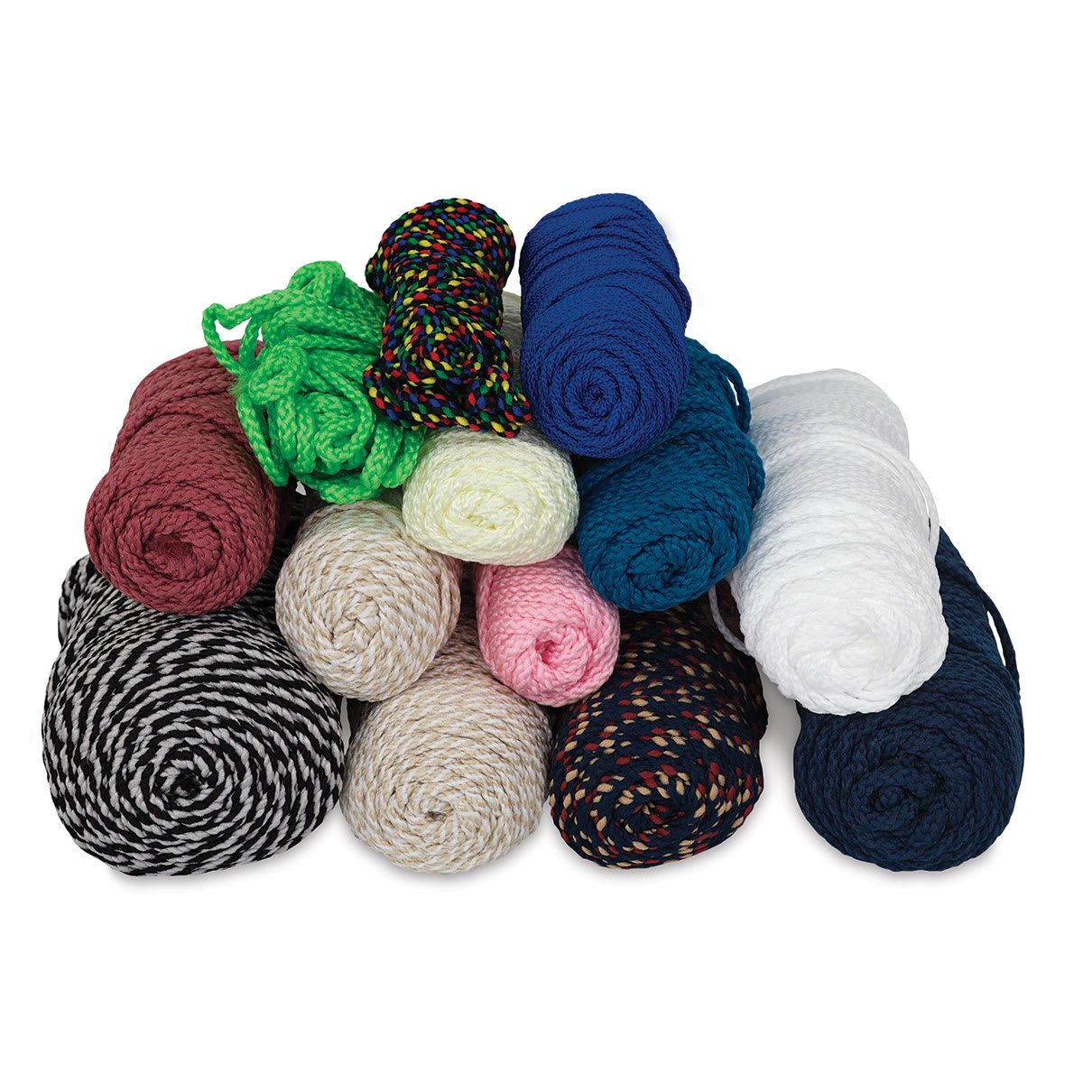 Macramé Cord Assortment - A 5 lb Assortment of cords shown in pyramid stack