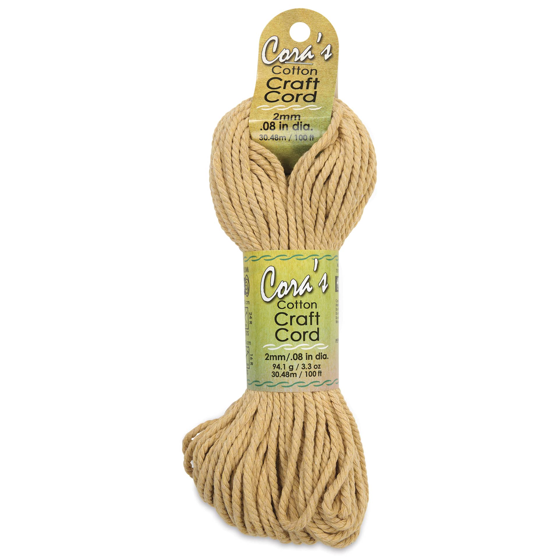Pepperell Cotton Craft Cord - Fawn, 2 mm, 100 ft - front
