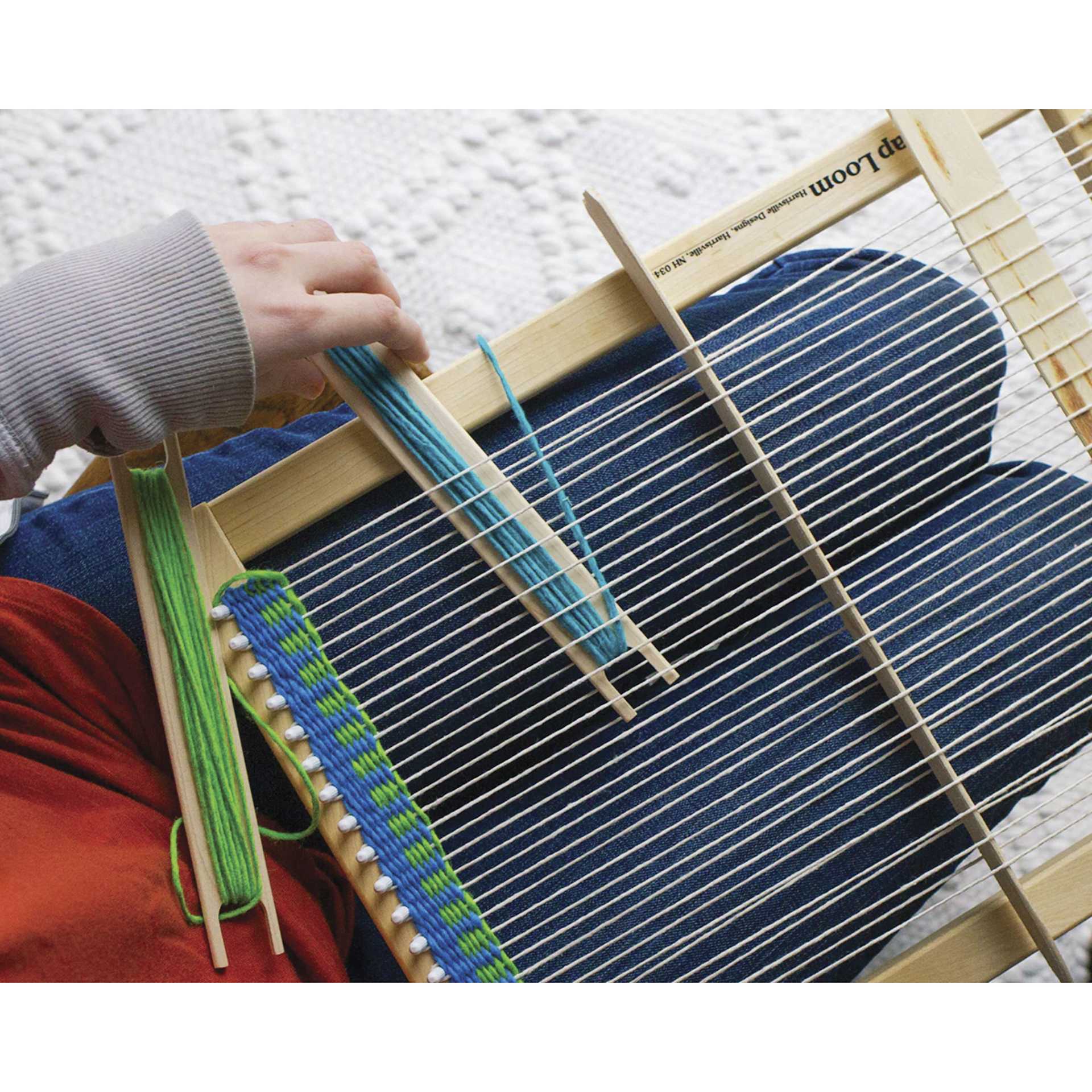 Friendly Loom - LapLoom A, Level 1, 12" x 16" project in progress