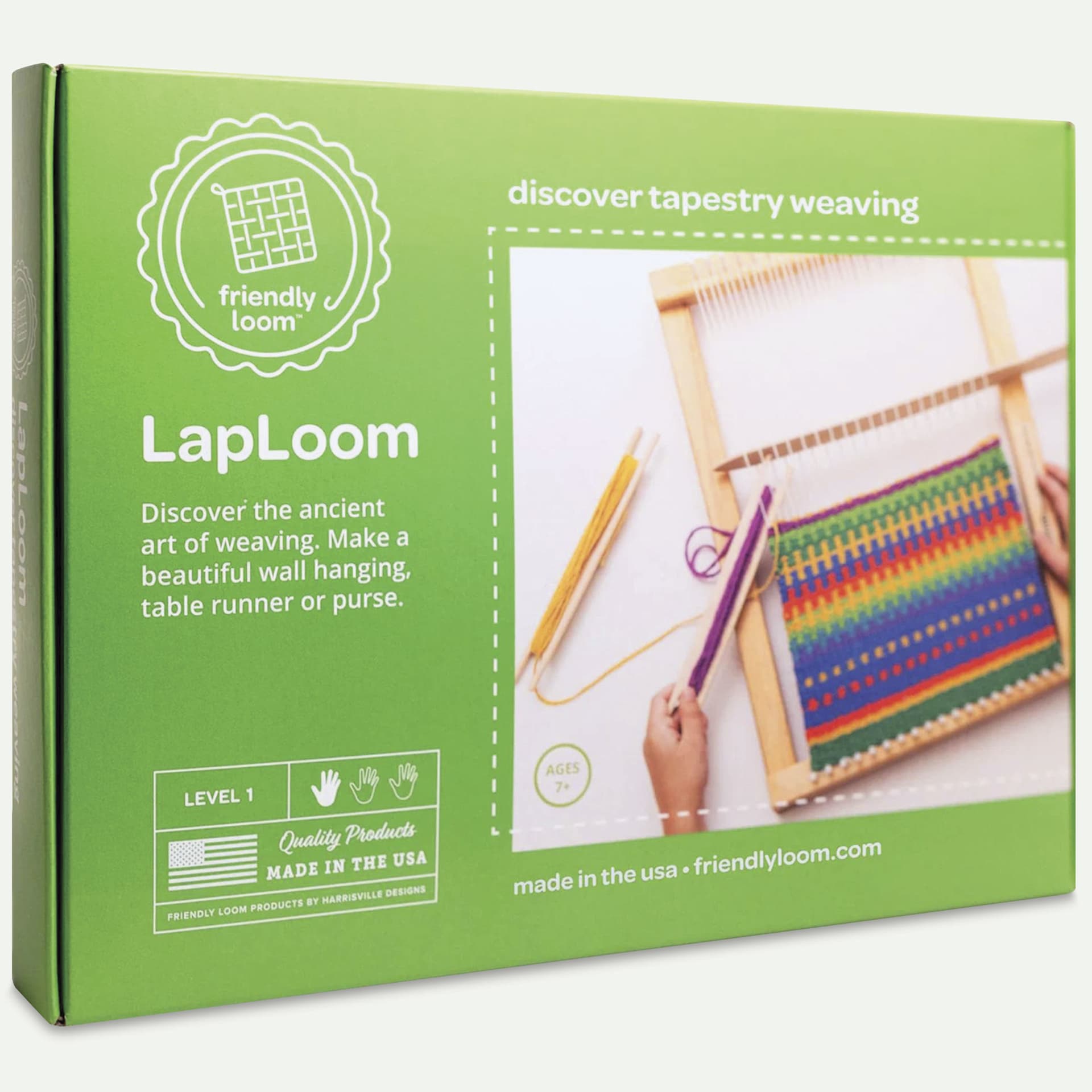 Friendly Loom - LapLoom A, Level 1, 12" x 16" front of packaging
