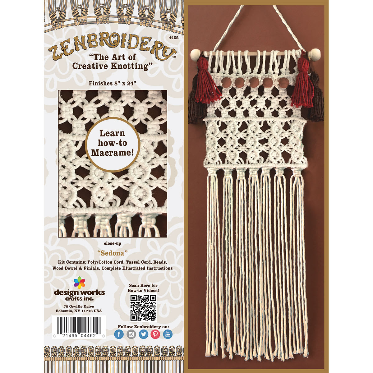 Design Works Zenbroidery Macramé Kits - Front of Sedona Kit package