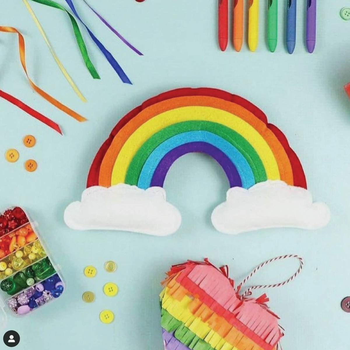 Kunin Classic Felt Sheets - Finished Felt rainbow and felt heart