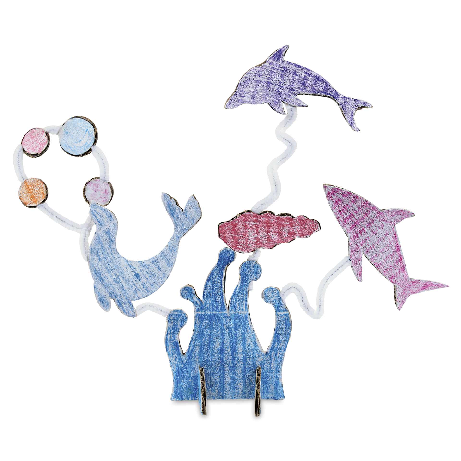 Roylco Sea Life Sculpture Pack - finished example, seal and dolphin