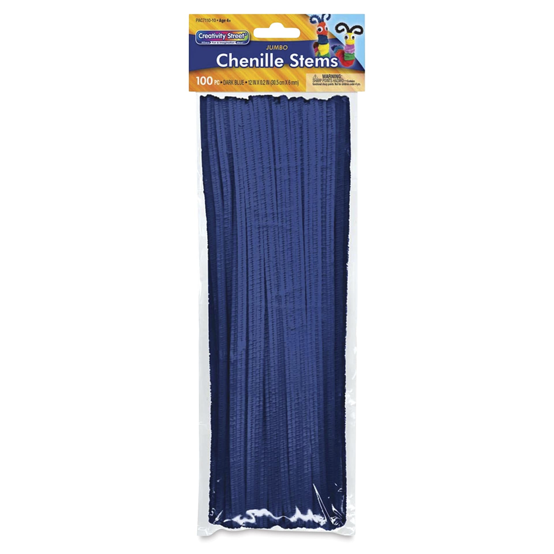 Creativity Street Jumbo Stems - Blue, Pkg of 100 - front of packaging