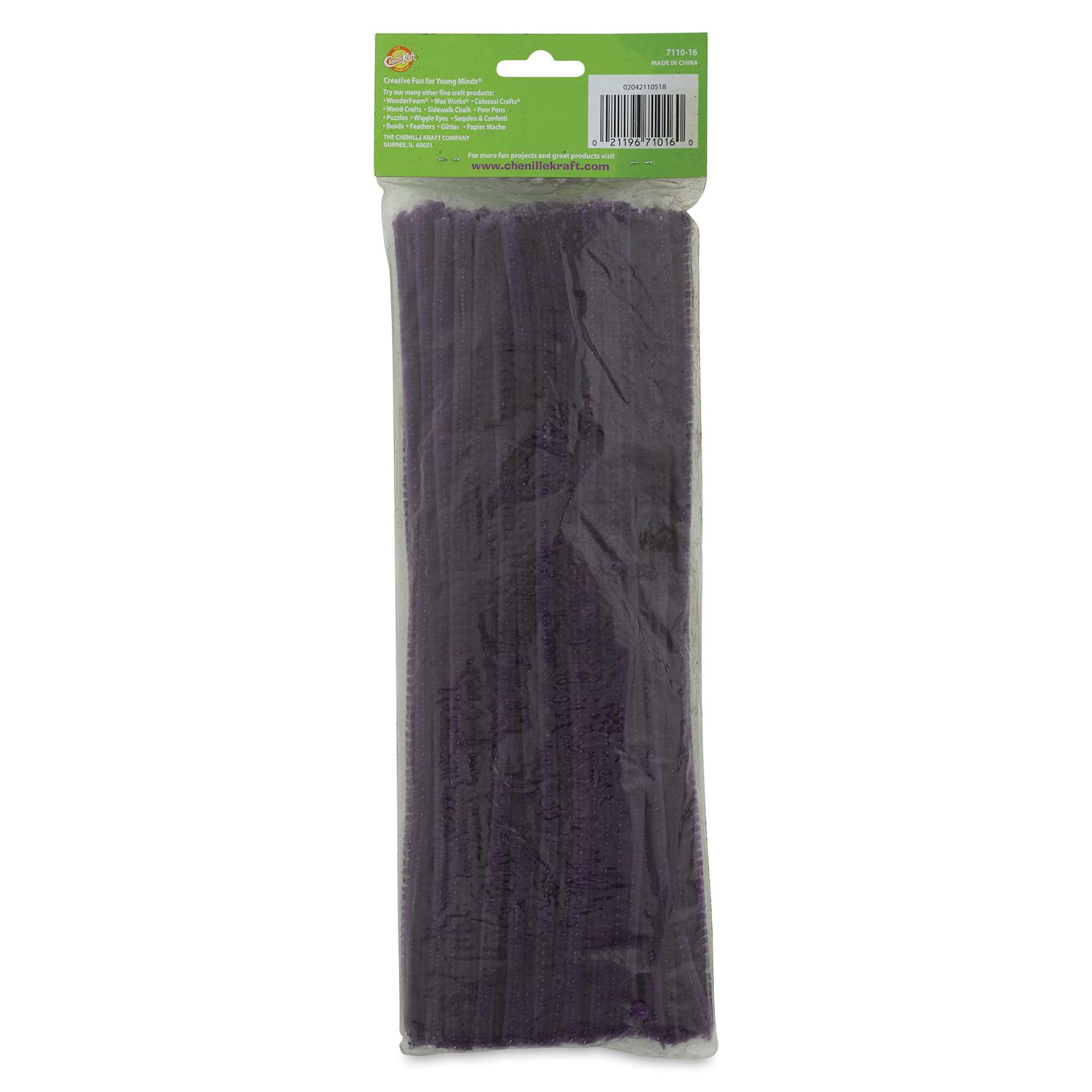 Creativity Street Jumbo Stems - Purple, Pkg of 100, back of the packaging