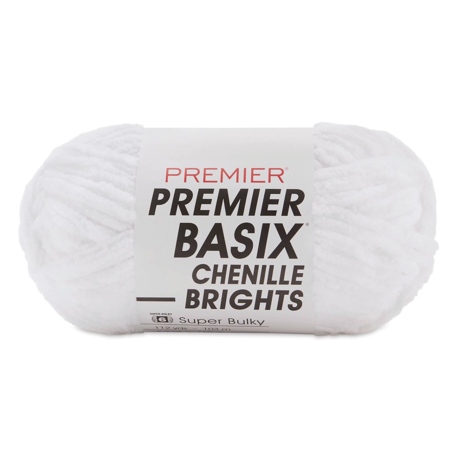 Premier Yarn Basix Chenille Brights Yarn - White