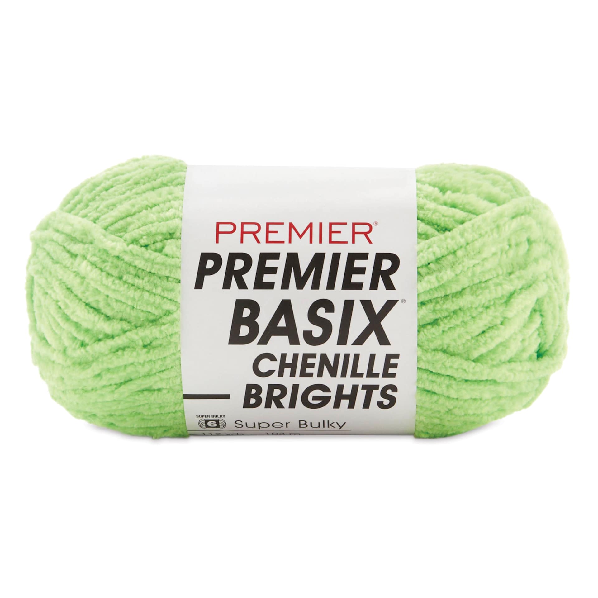 Premier Yarn Basix Chenille Brights Yarn - Kiwi