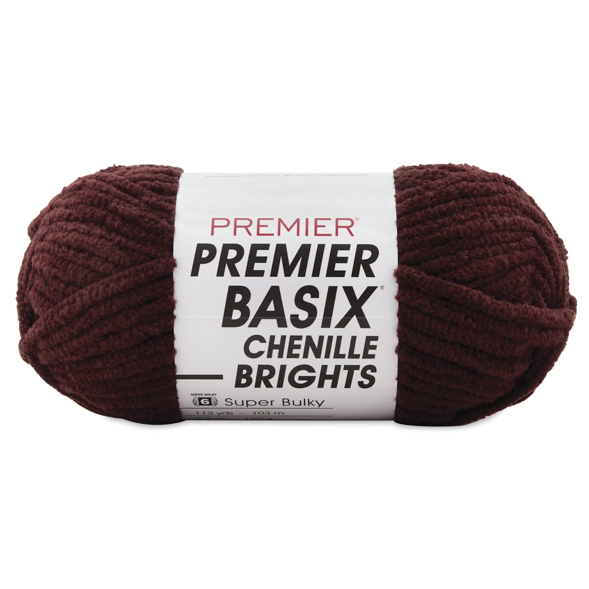 Premier Yarn Basix Chenille Brights Yarn - Chocolate