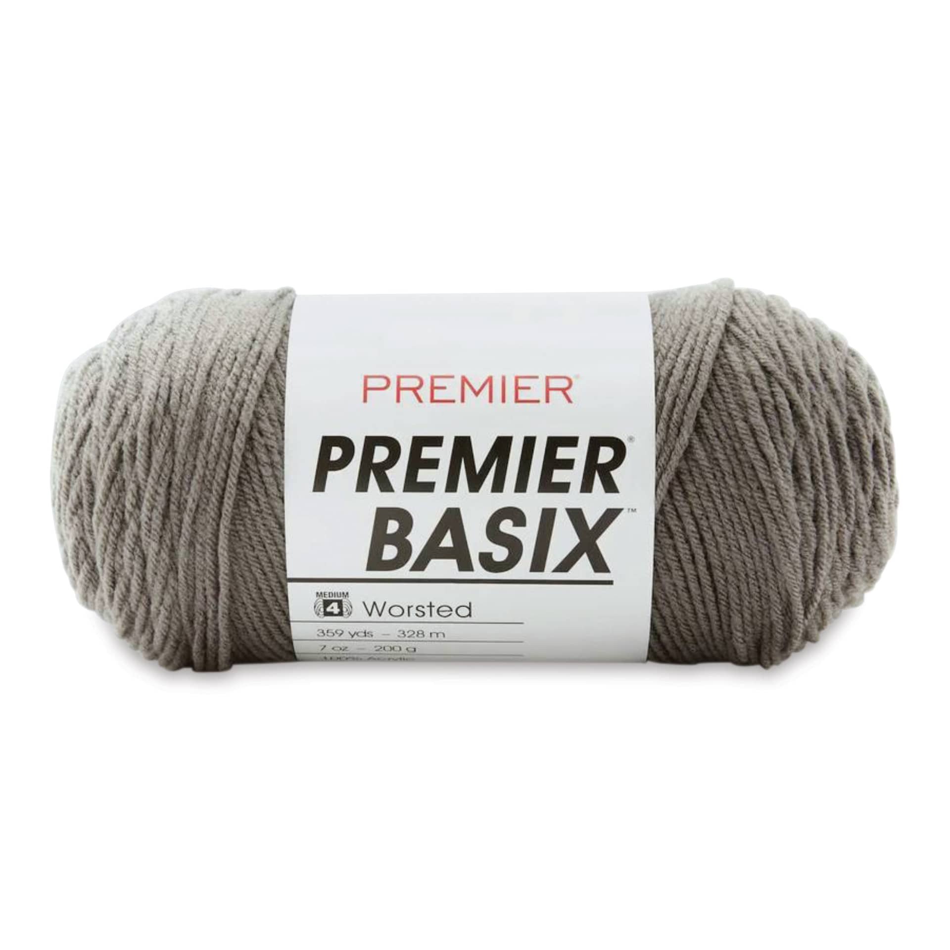Premier Yarn Basix Worsted Yarn - Gray