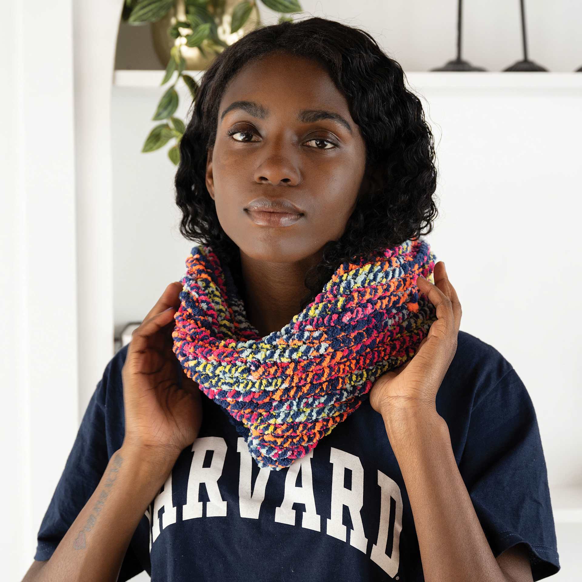 Lion Brand Cover Story Dreamland Yarn finished scarf example