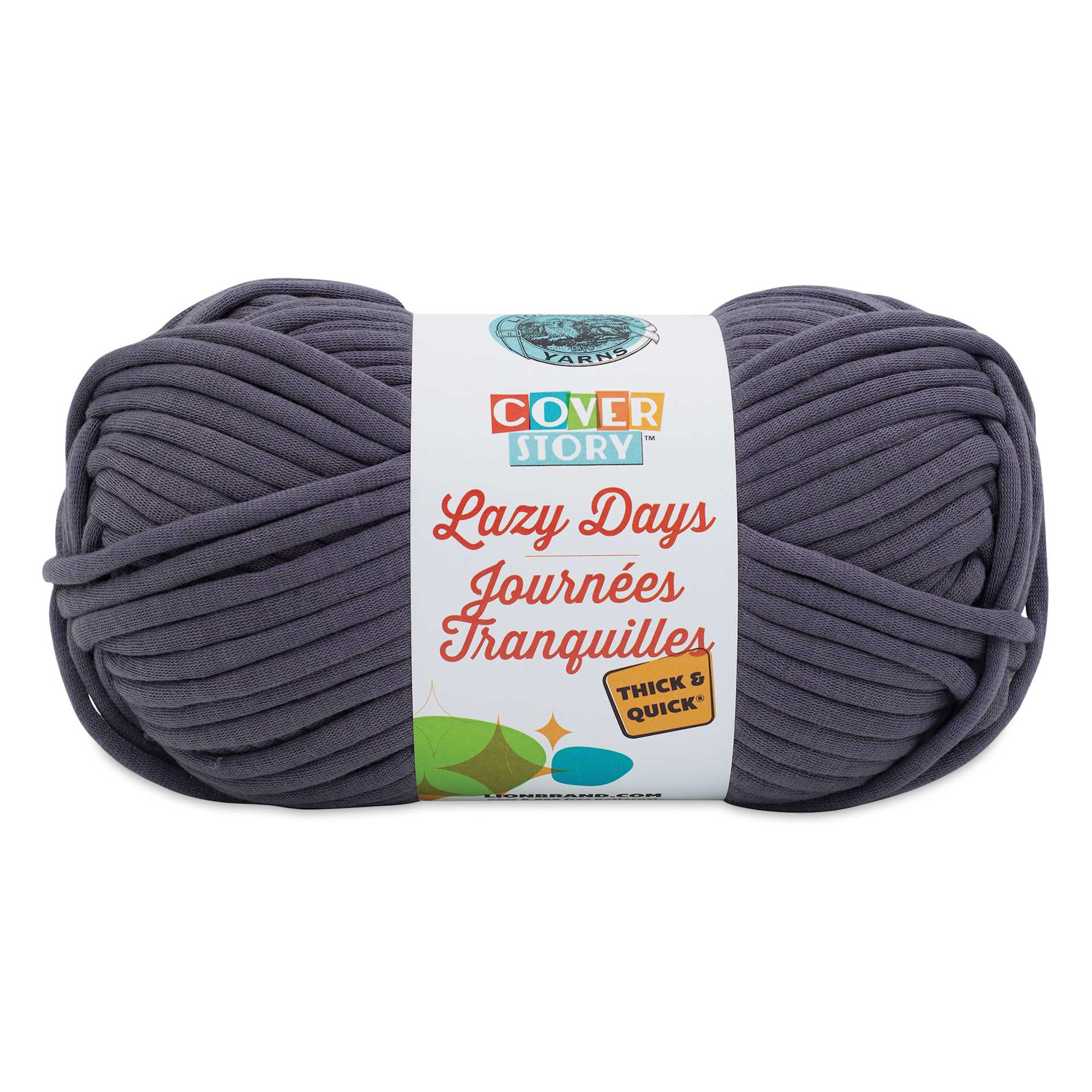 Lion Brand Cover Story Lazy Days Thick & Quick Yarn - Pewter, 125 yards