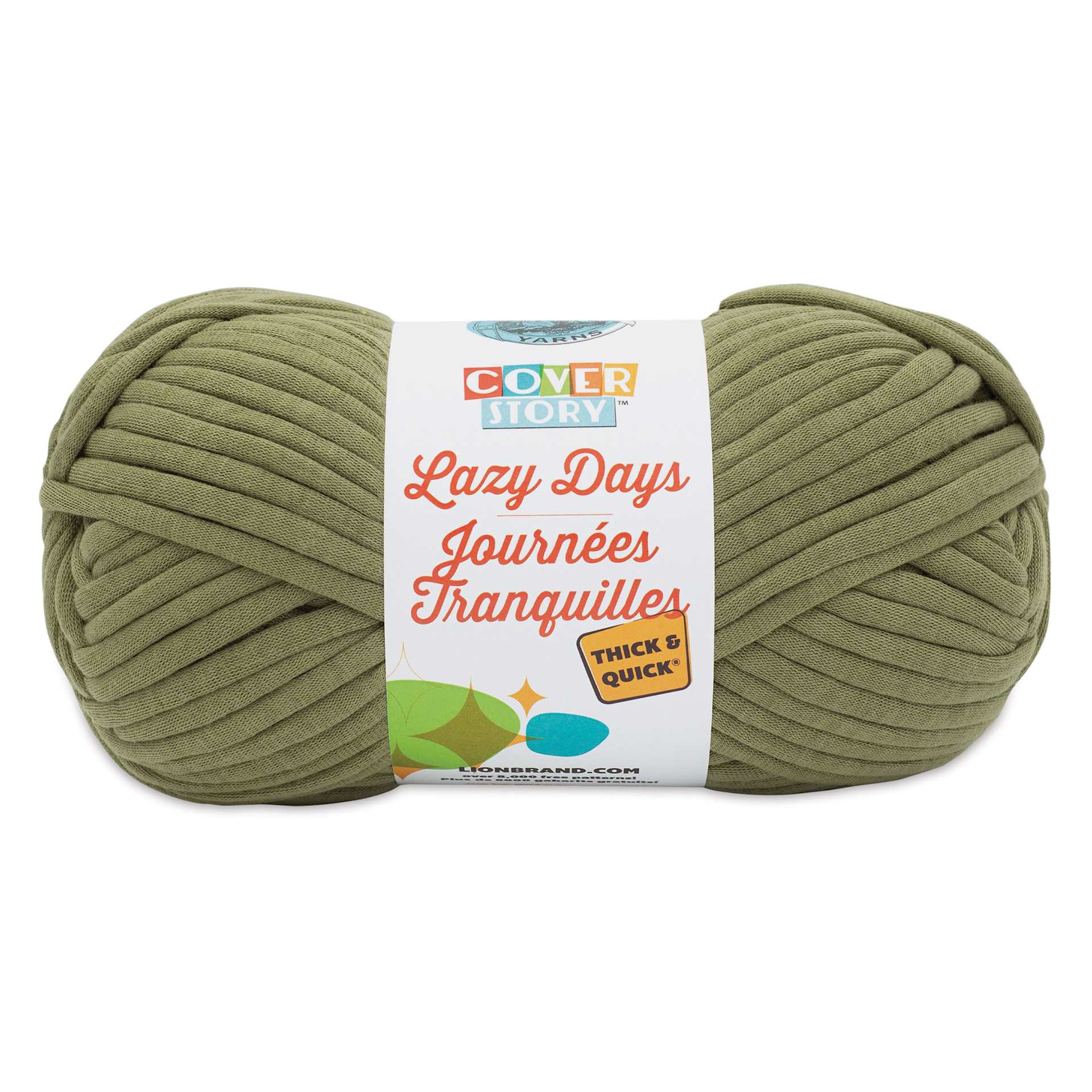 Lion Brand Cover Story Lazy Days Thick & Quick Yarn - Olive, 125 yards