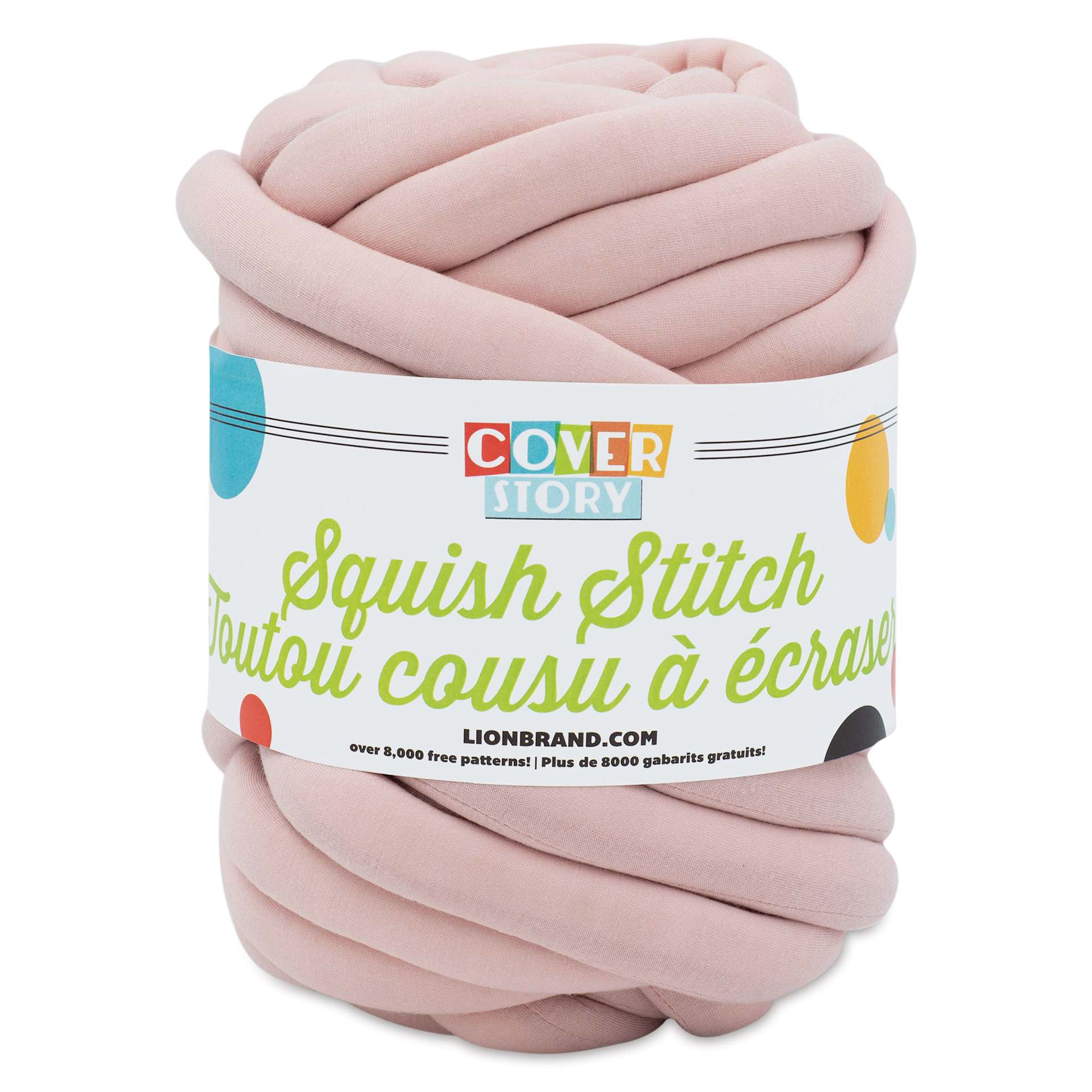 Lion Brand Cover Story Squish Stitch Yarn - Sweet Pink, 26 yards