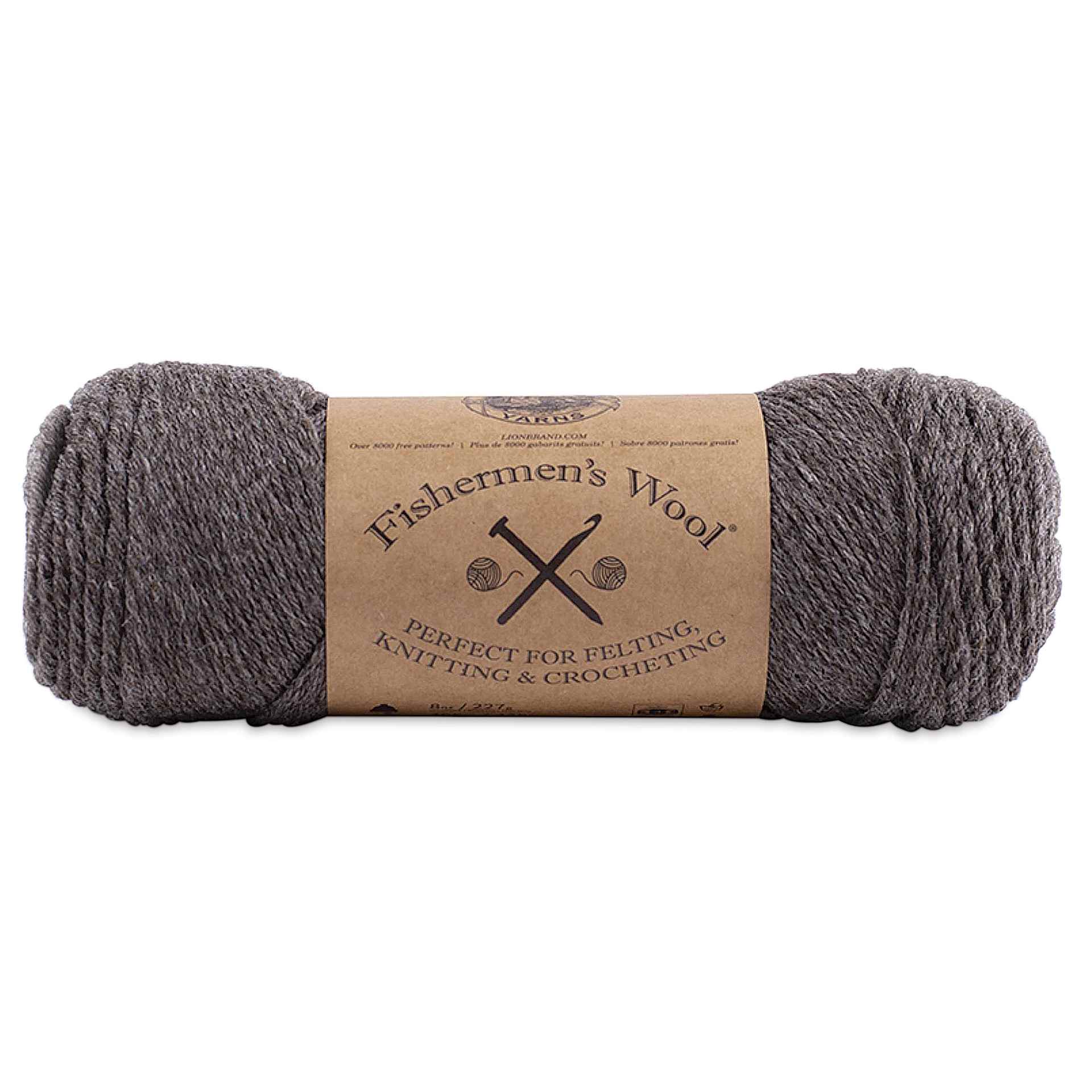 Lion Brand Fishermen's Wool Yarn - Brown Heather, 465 yds