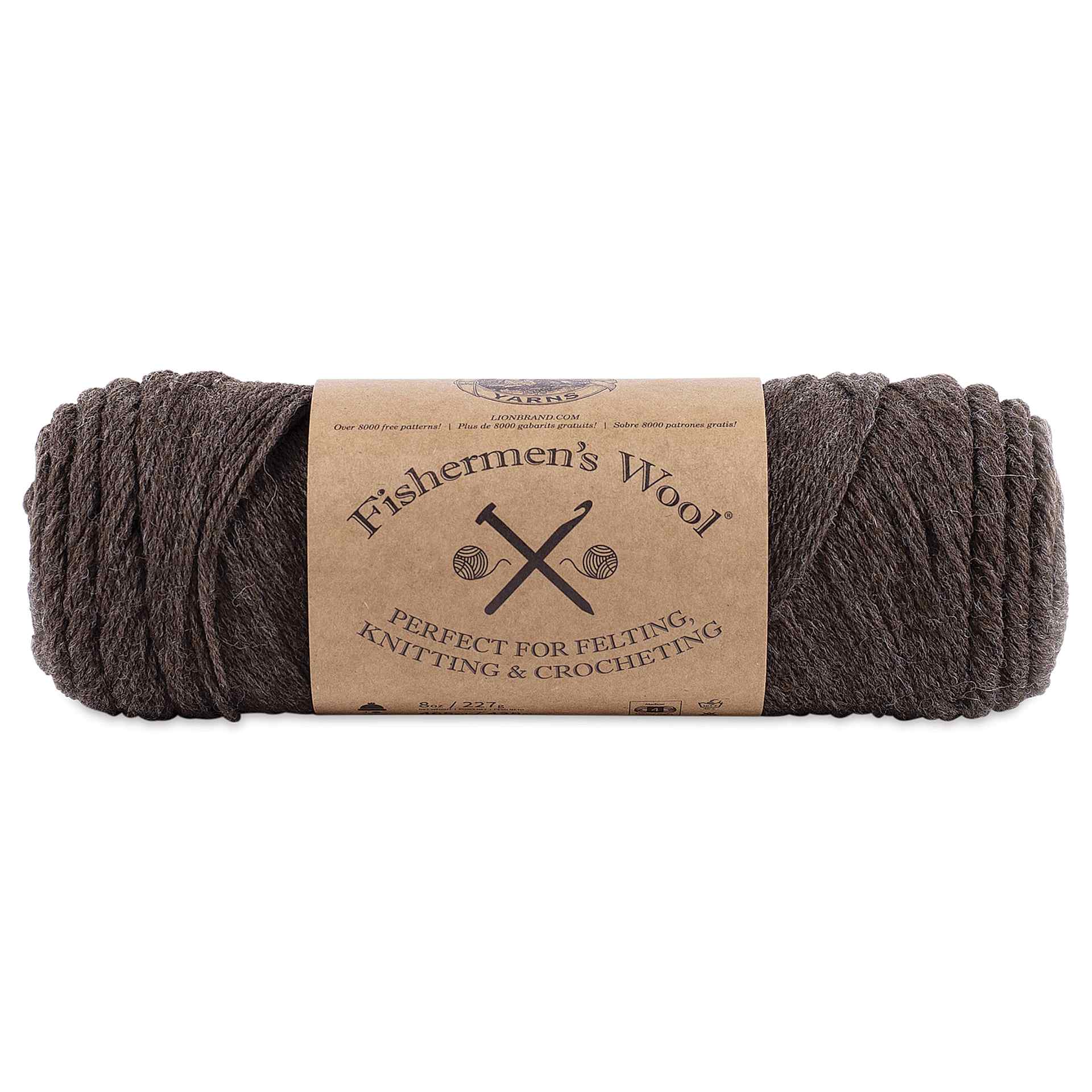 Lion Brand Fishermen's Wool Yarn - Nature's Brown, 465 yds