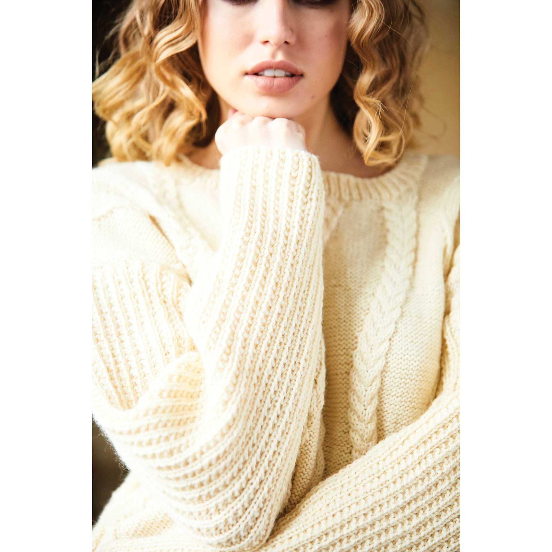 Lion Brand Fishermen's Wool Yarn finished sweater example