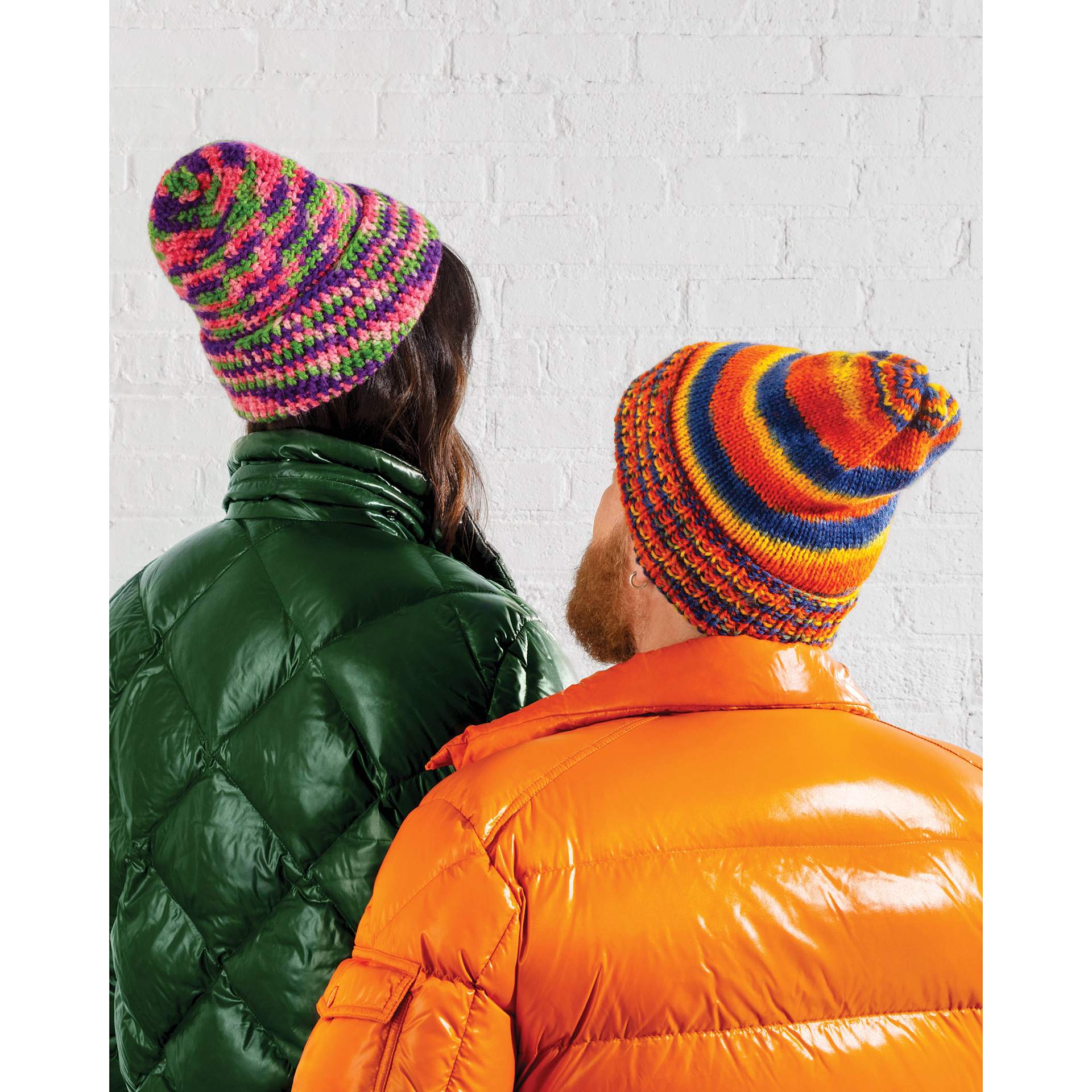 Lion Brand x Rit Fishermen's Wool Yarn Dye Kits - finished beanie examples