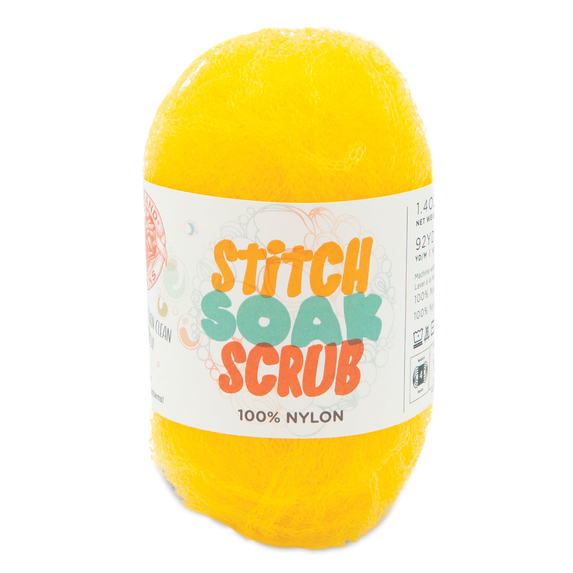 Lion Brand Stitch Soak Scrub Yarn - Cyber Yellow, 92 yds