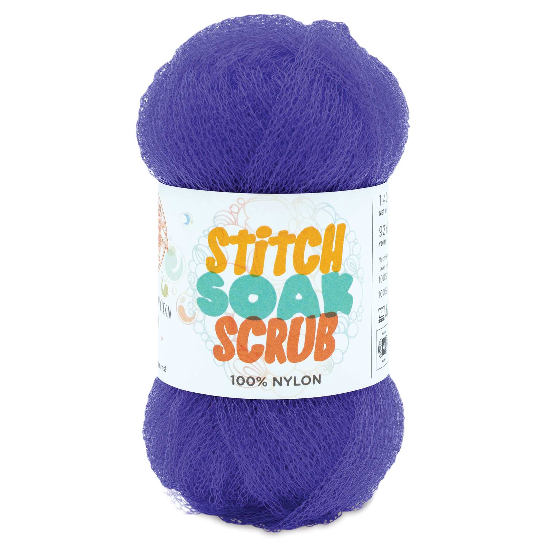 Lion Brand Stitch Soak Scrub Yarn - Sapphire, 92 yds