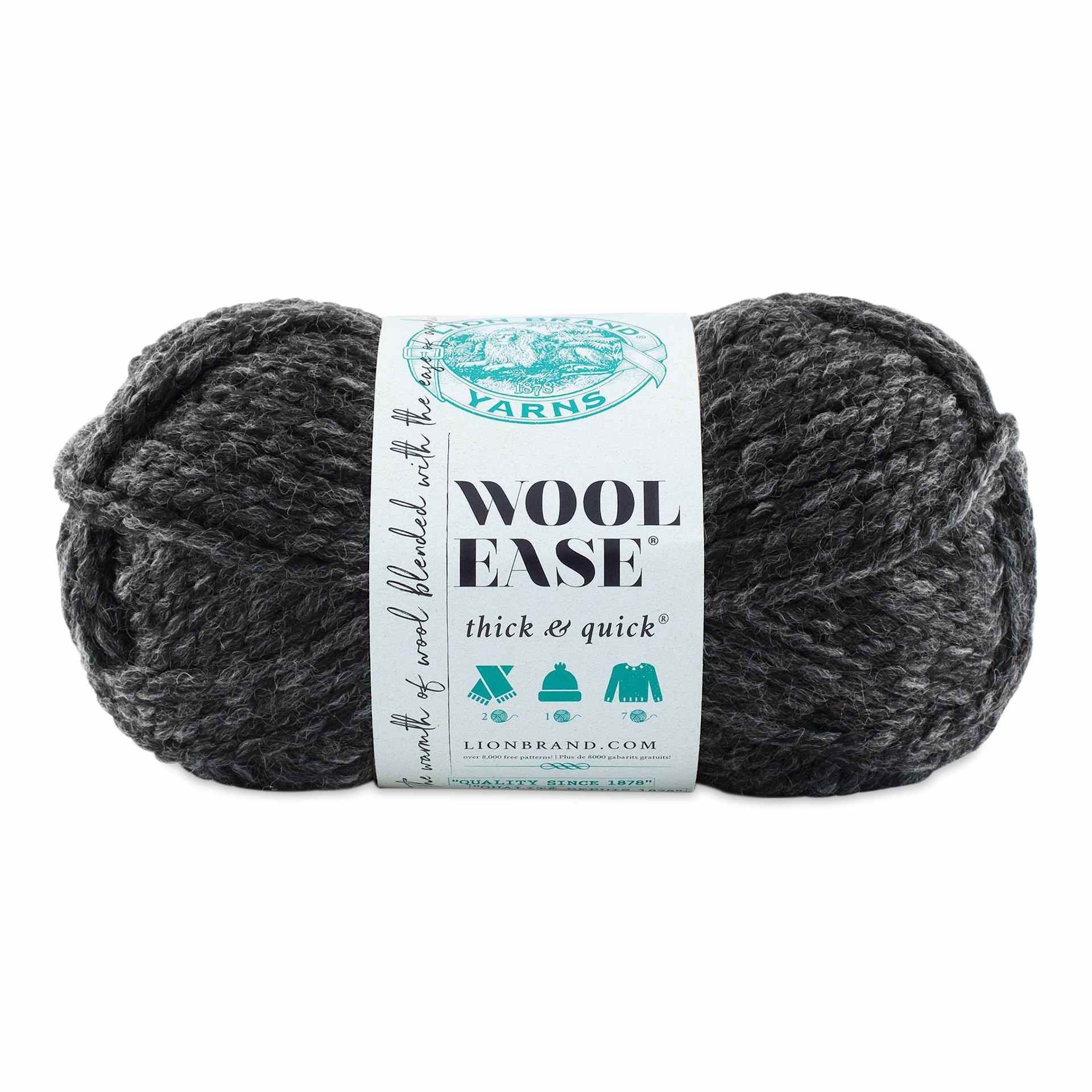 Lion Brand Wool Ease Thick & Quick Yarn - Charcoal, 106 yds