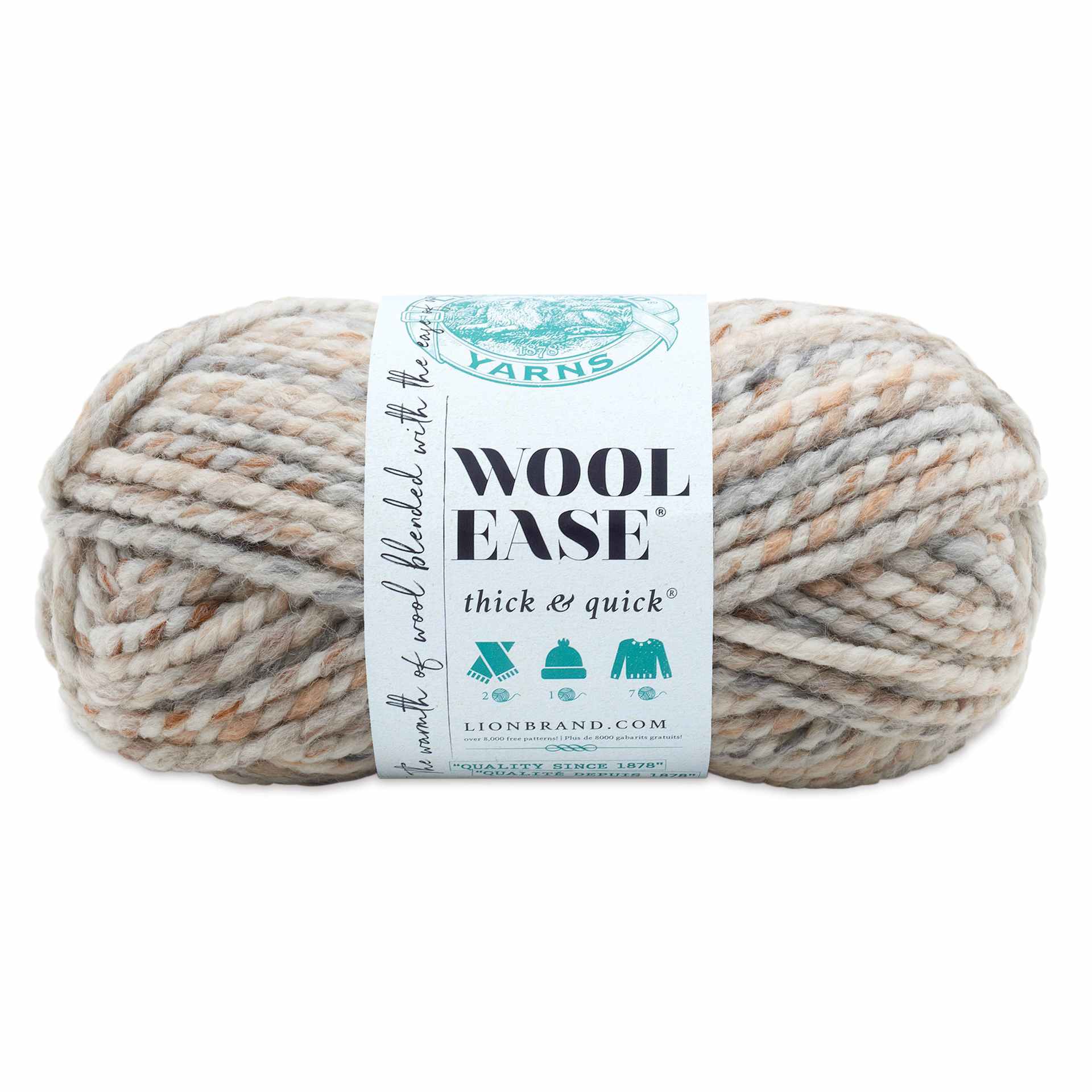 Lion Brand Wool Ease Thick & Quick Yarn - Fossil, 106 yds