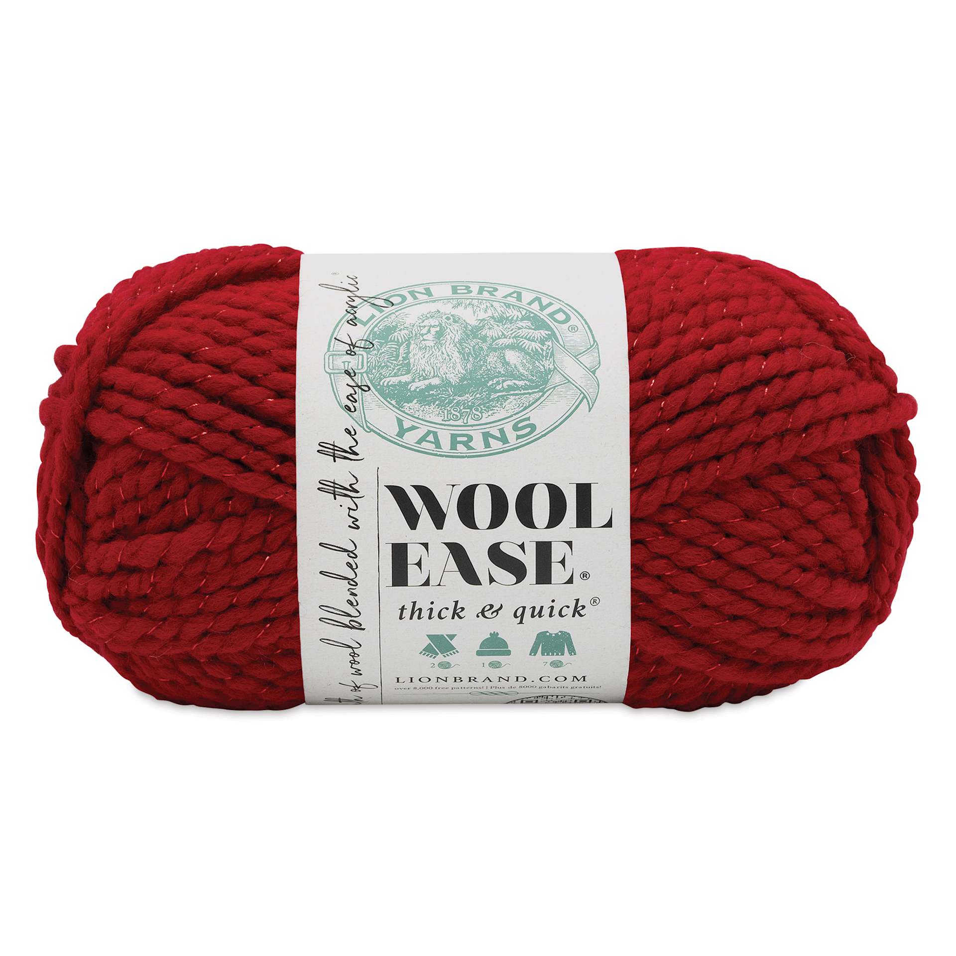 Lion Brand Wool Ease Thick & Quick Yarn - Ruby Slippers, 106 yds