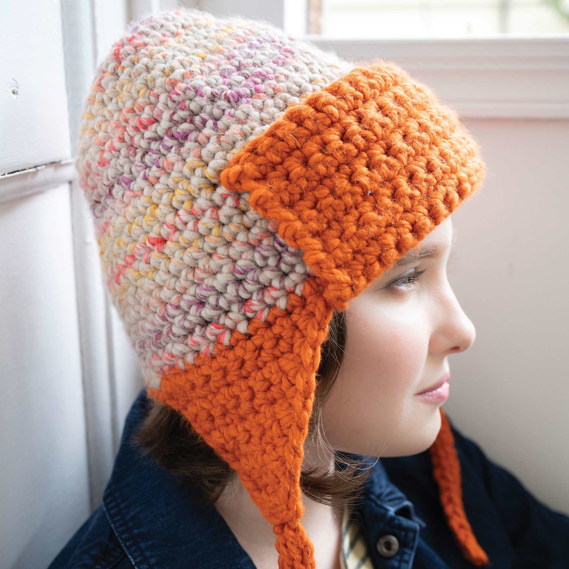 Lion Brand Wool-Ease Thick & Quick Yarn finished winter hat example