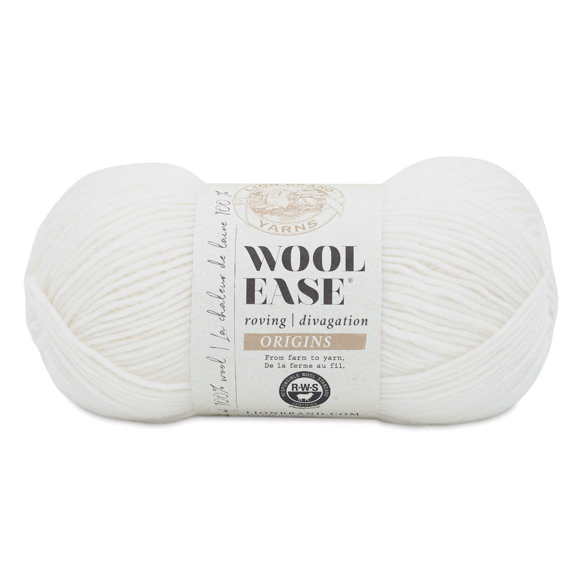 Lion Brand Wool-Ease Roving Origins Yarn - Cream, 299 yds