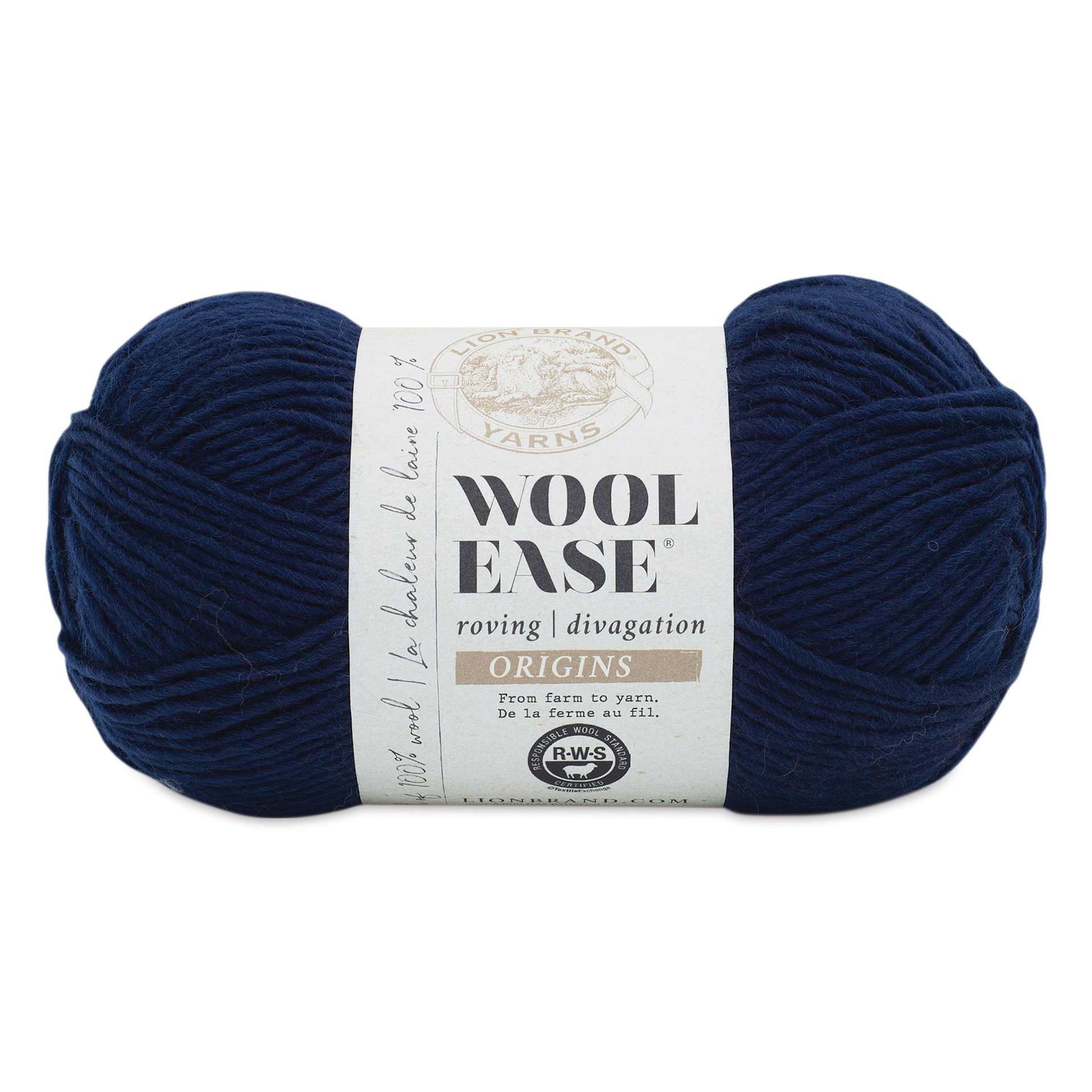 Lion Brand Wool-Ease Roving Origins Yarn - Navy, 299 yds