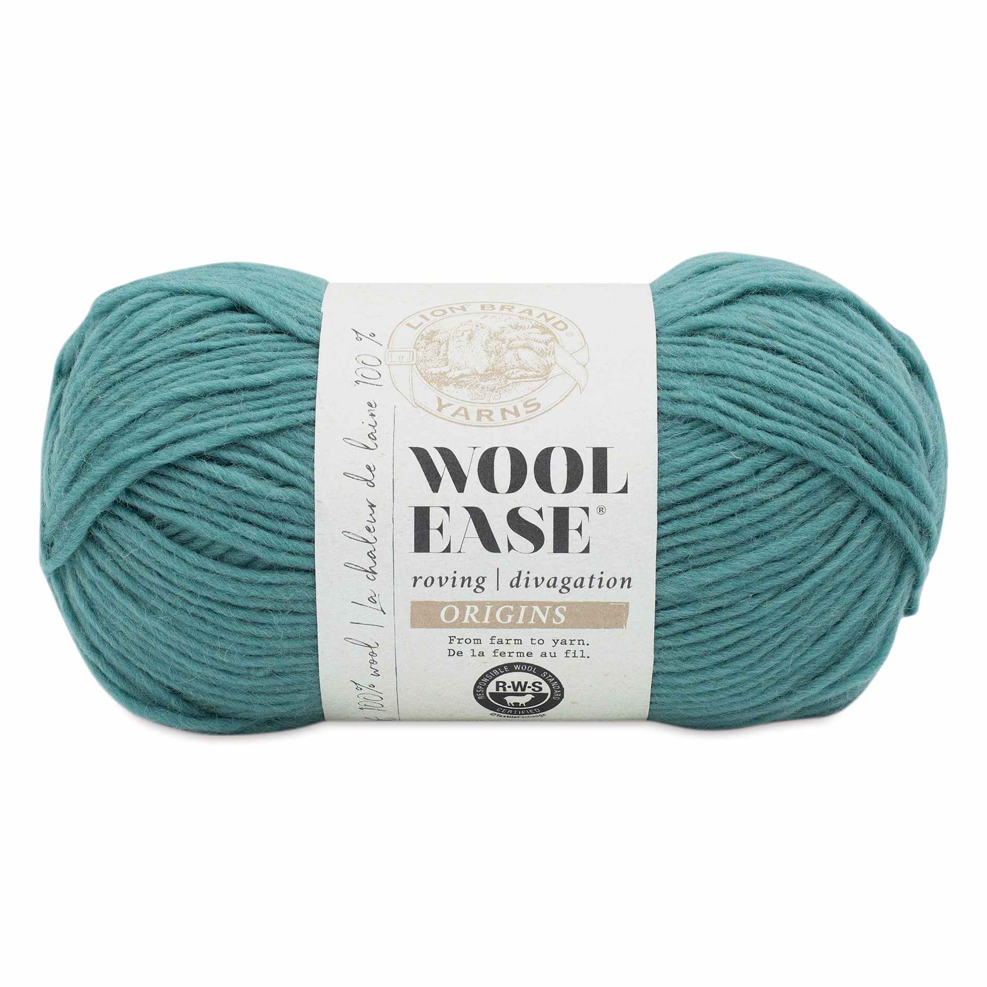 Lion Brand Wool-Ease Roving Origins Yarn - Aqua, 299 yds
