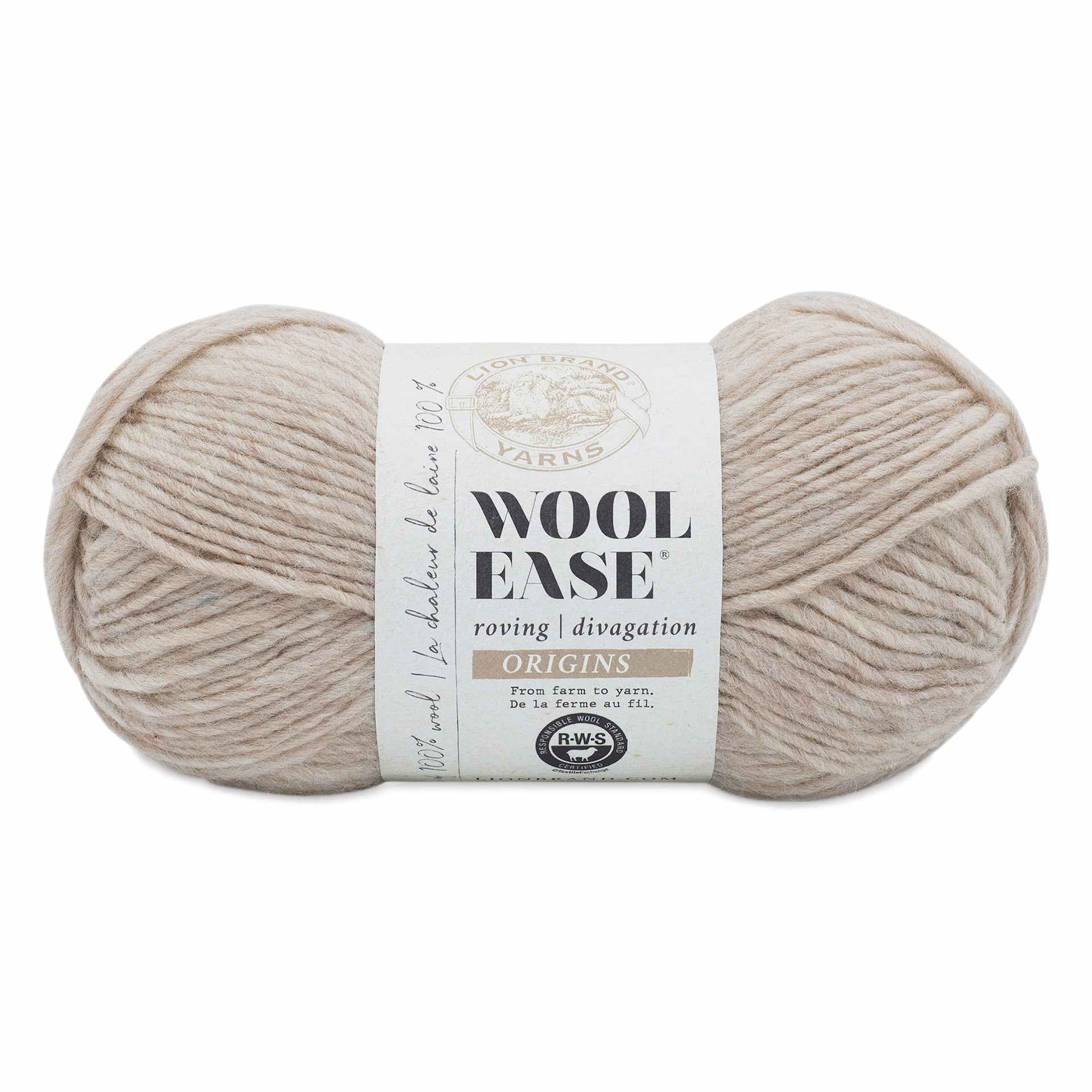 Lion Brand Wool-Ease Roving Origins Yarn - Latte, 299 yds