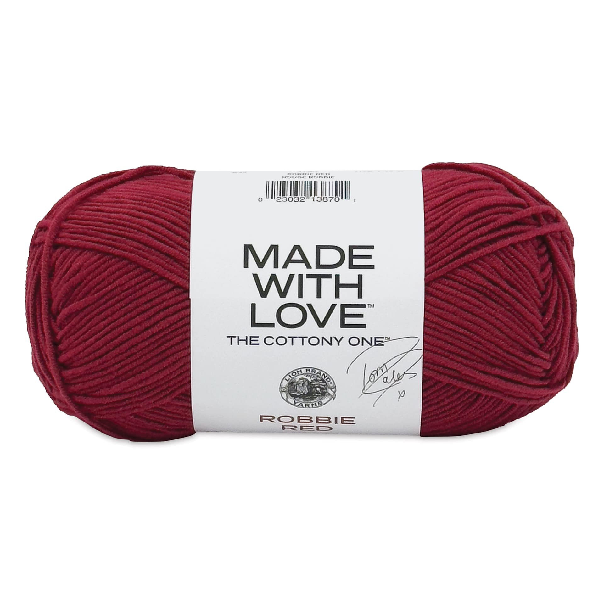 Lion Brand Made With Love The Cottony One Yarn - Robbie Red, 185 yds