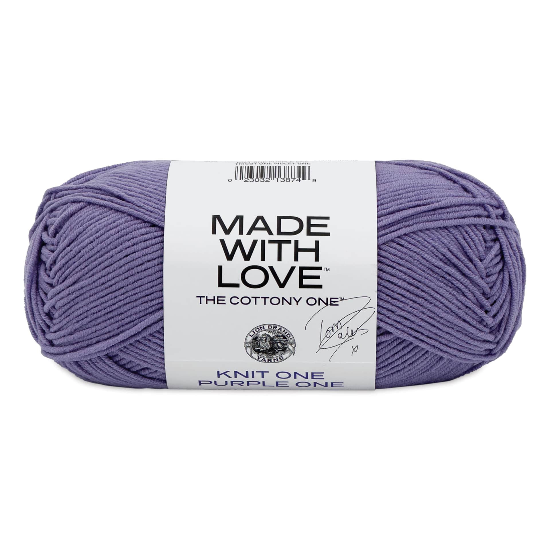 Lion Brand Made With Love The Cottony One Yarn - Knit One Purple One, 185 yds