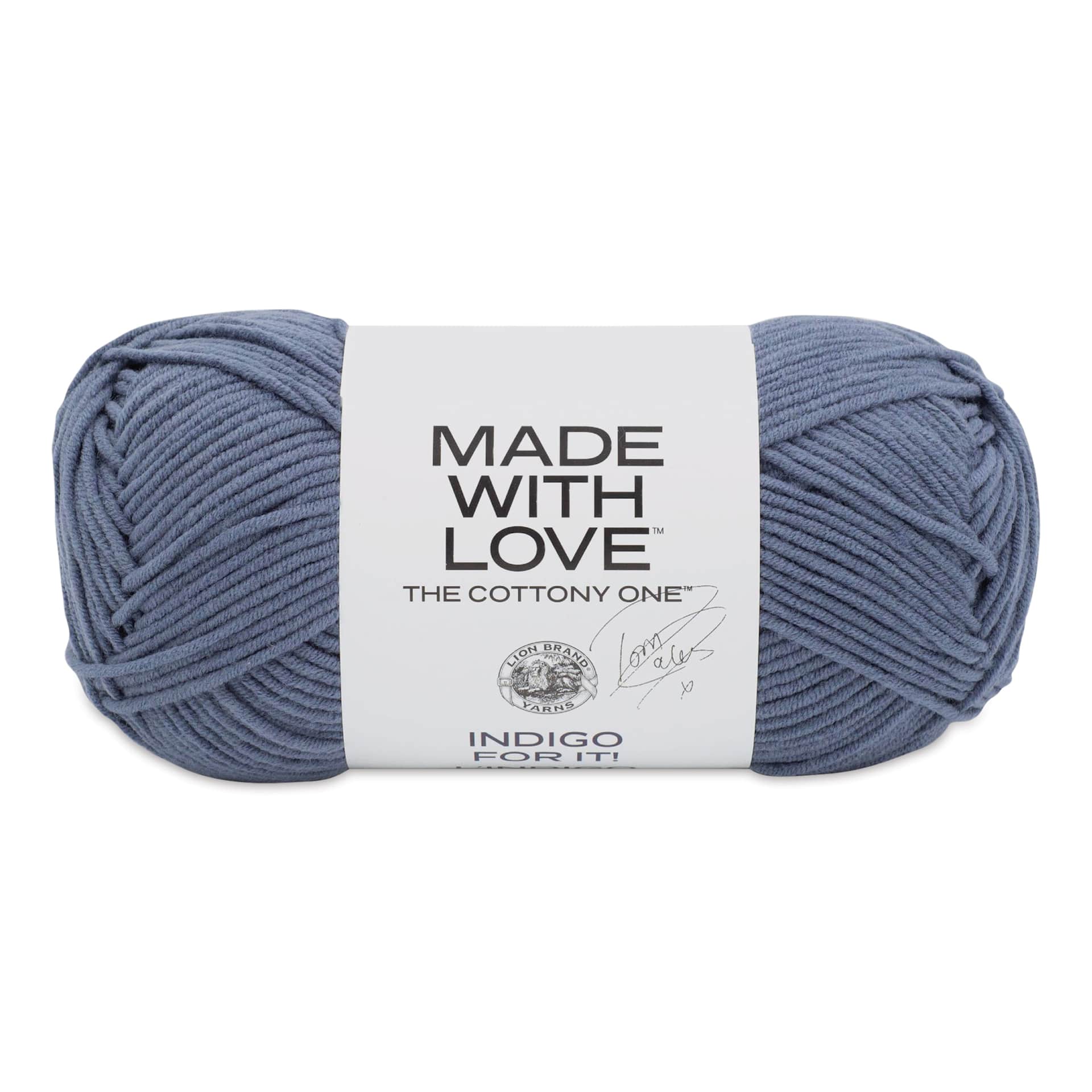 Lion Brand Made With Love The Cottony One Yarn - Indigo For It, 185 yds