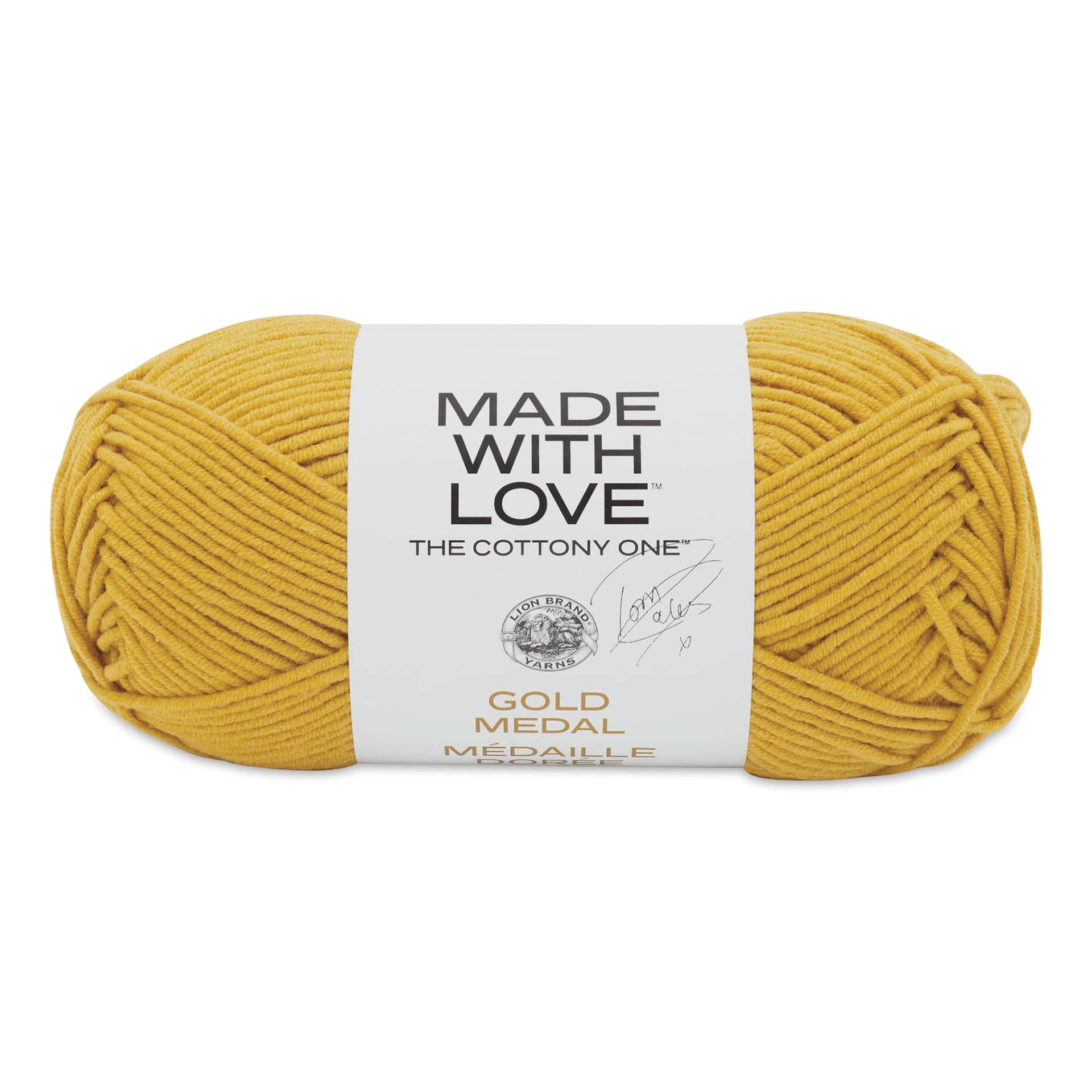 Lion Brand Made With Love The Cottony One Yarn - Gold Medal, 185 yds