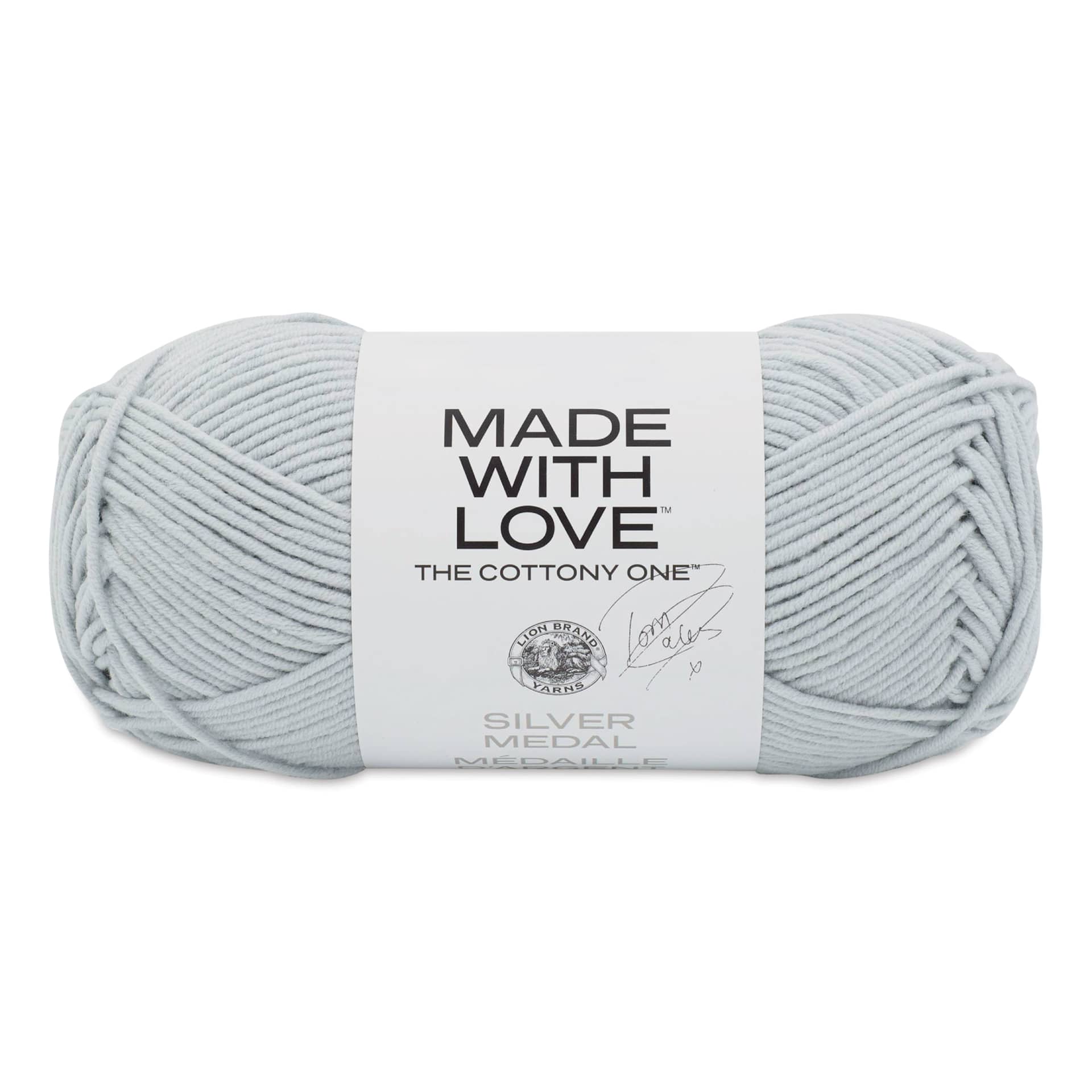 Lion Brand Made With Love The Cottony One Yarn - Silver Medal, 185 yds