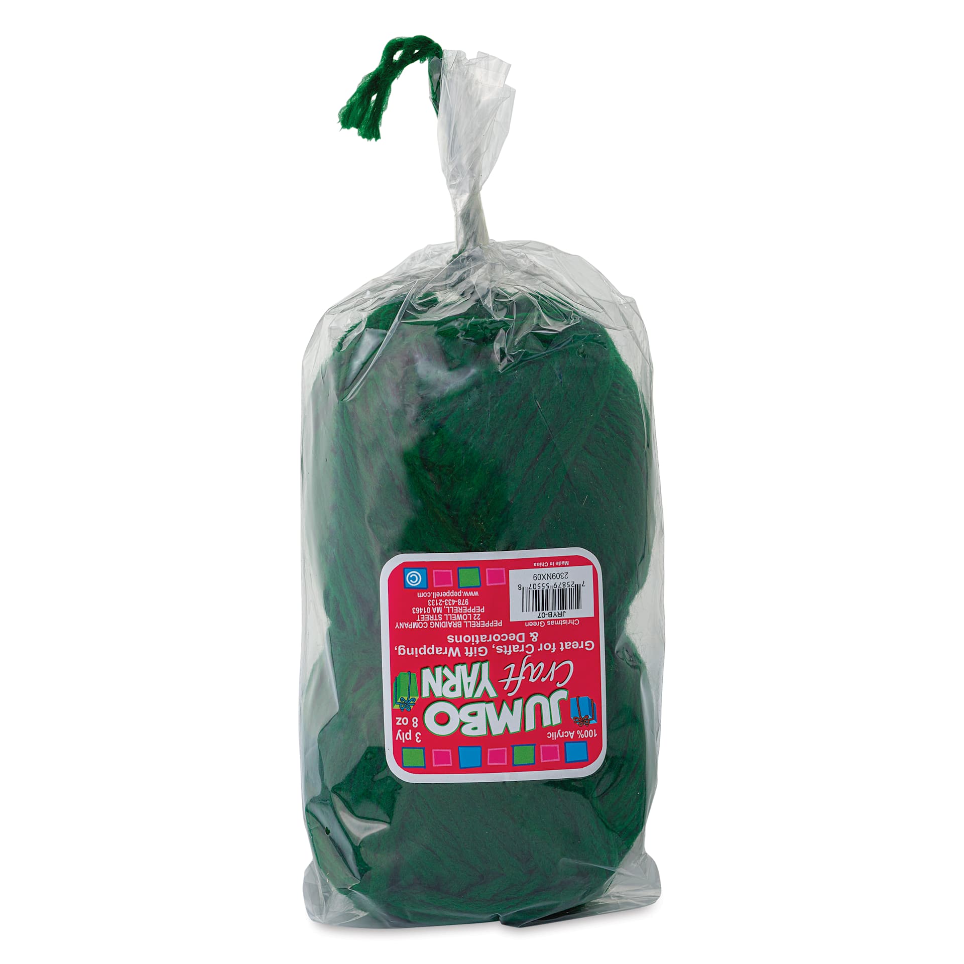 Pepperell Jumbo Roving 3-Ply Craft Yarn - 8 oz, 150 yds, Dark Green - front of packaging