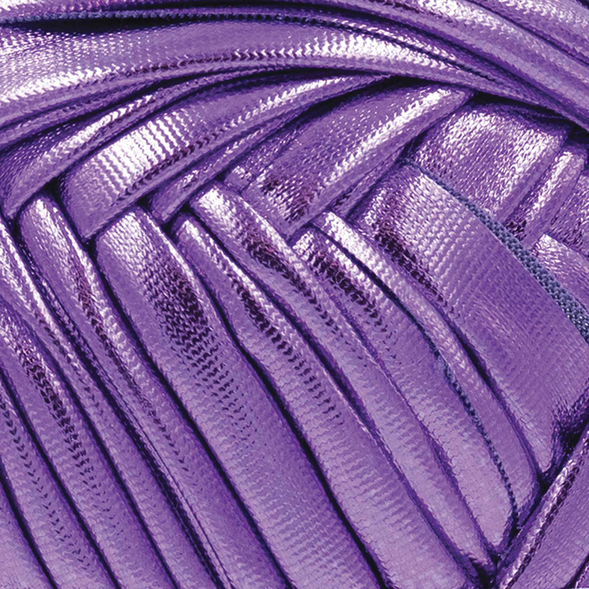 Lion Brand Yarn Haute Stitches Faux Leather Yarn - Purple Rain - close-up