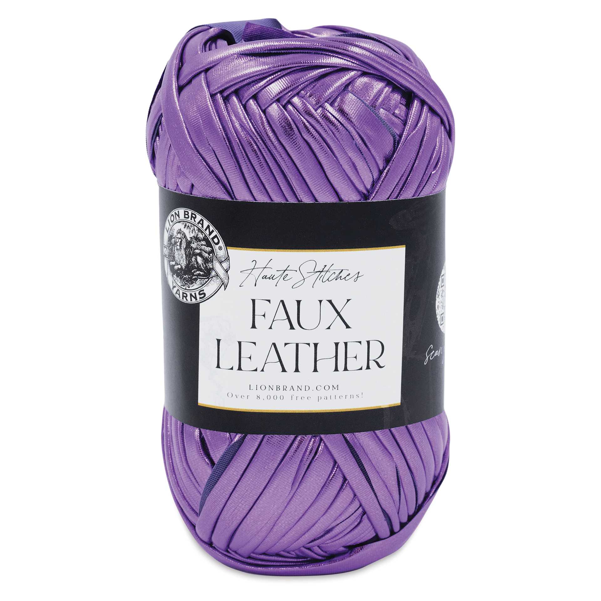 Lion Brand Yarn Haute Stitches Faux Leather Yarn - Purple Rain, 39 yds