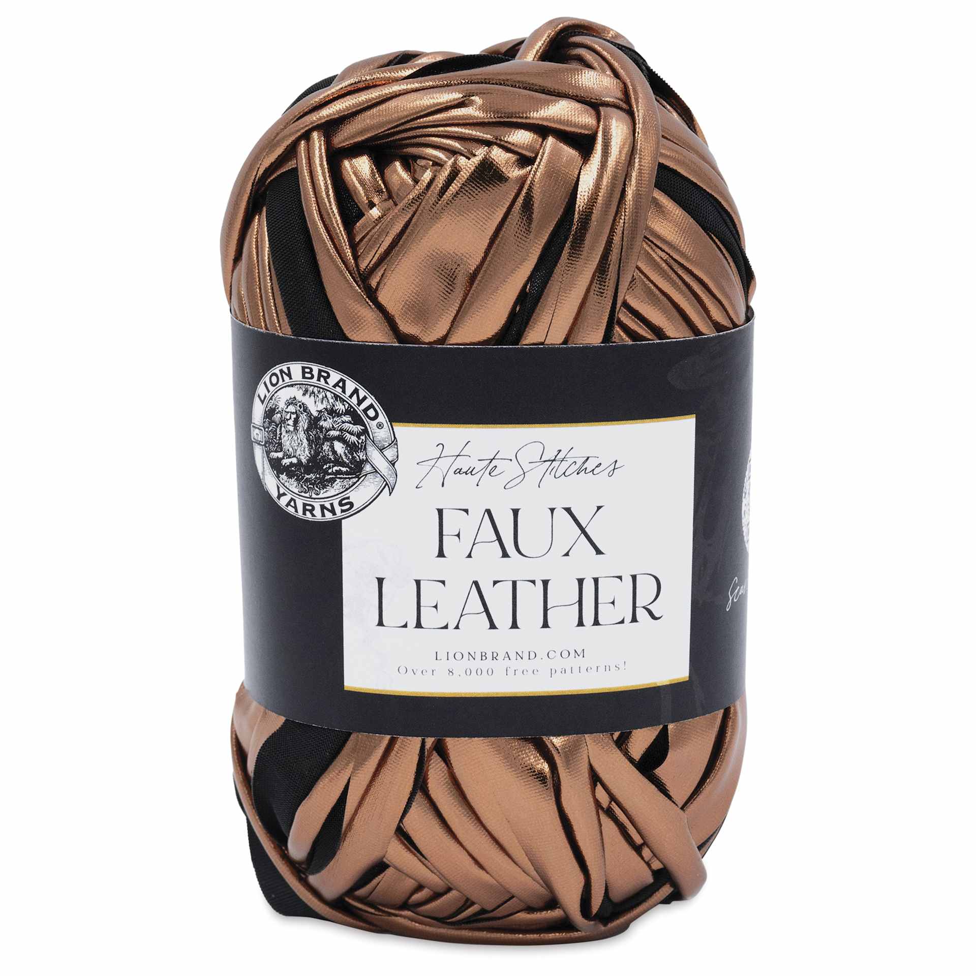 Lion Brand Yarn Haute Stitches Faux Leather Yarn - Bronze, 39 yds