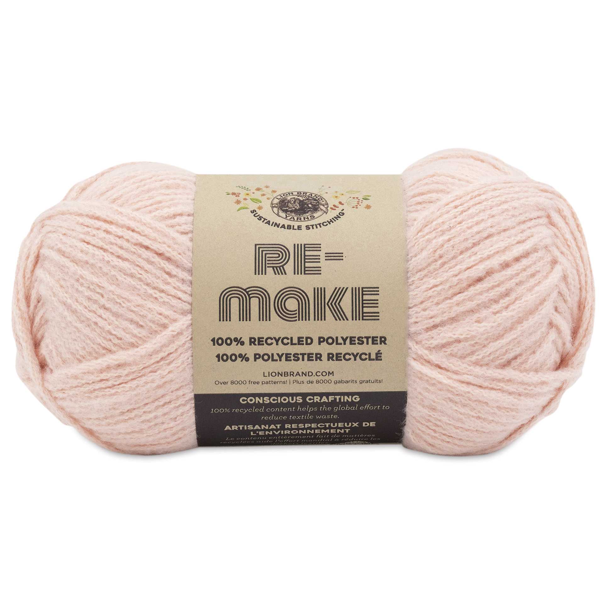 Lion Brand Yarn Re-Make Yarn - Pale Pink, 217 yds
