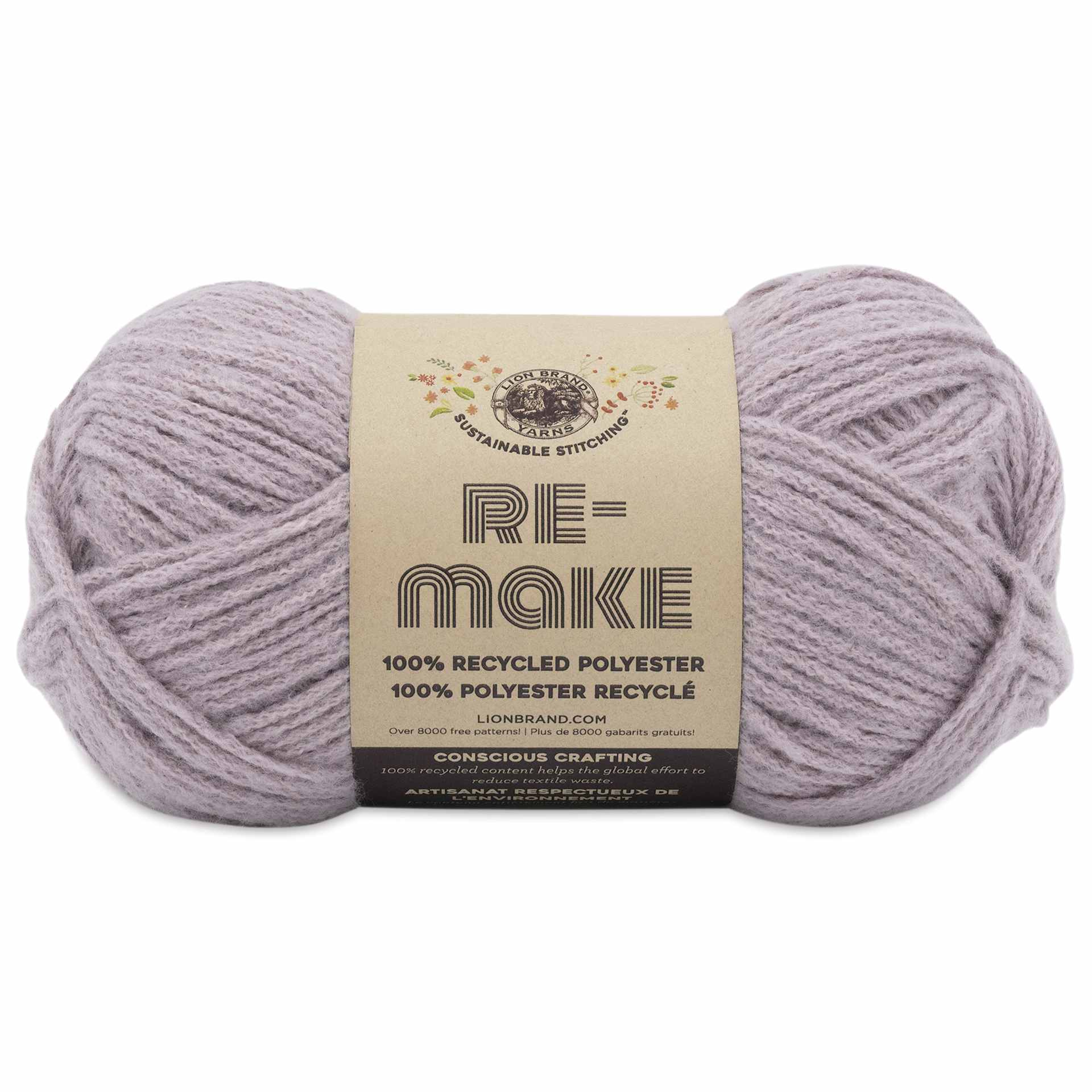 Lion Brand Yarn Re-Make Yarn - Dusty Lilac, 217 yds