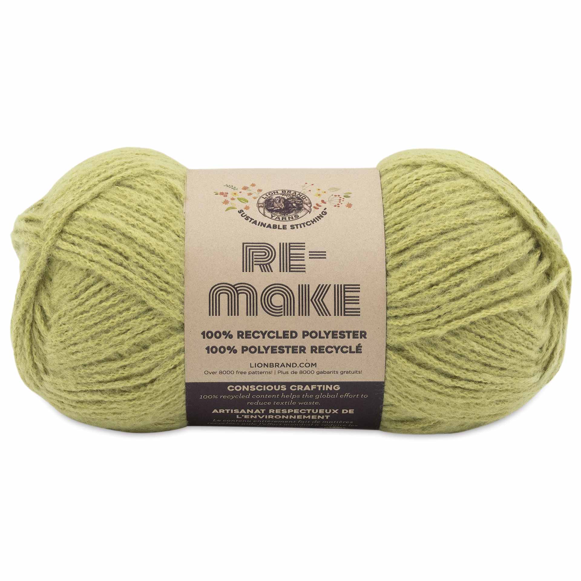 Lion Brand Yarn Re-Make Yarn - Split Pea, 217 yds