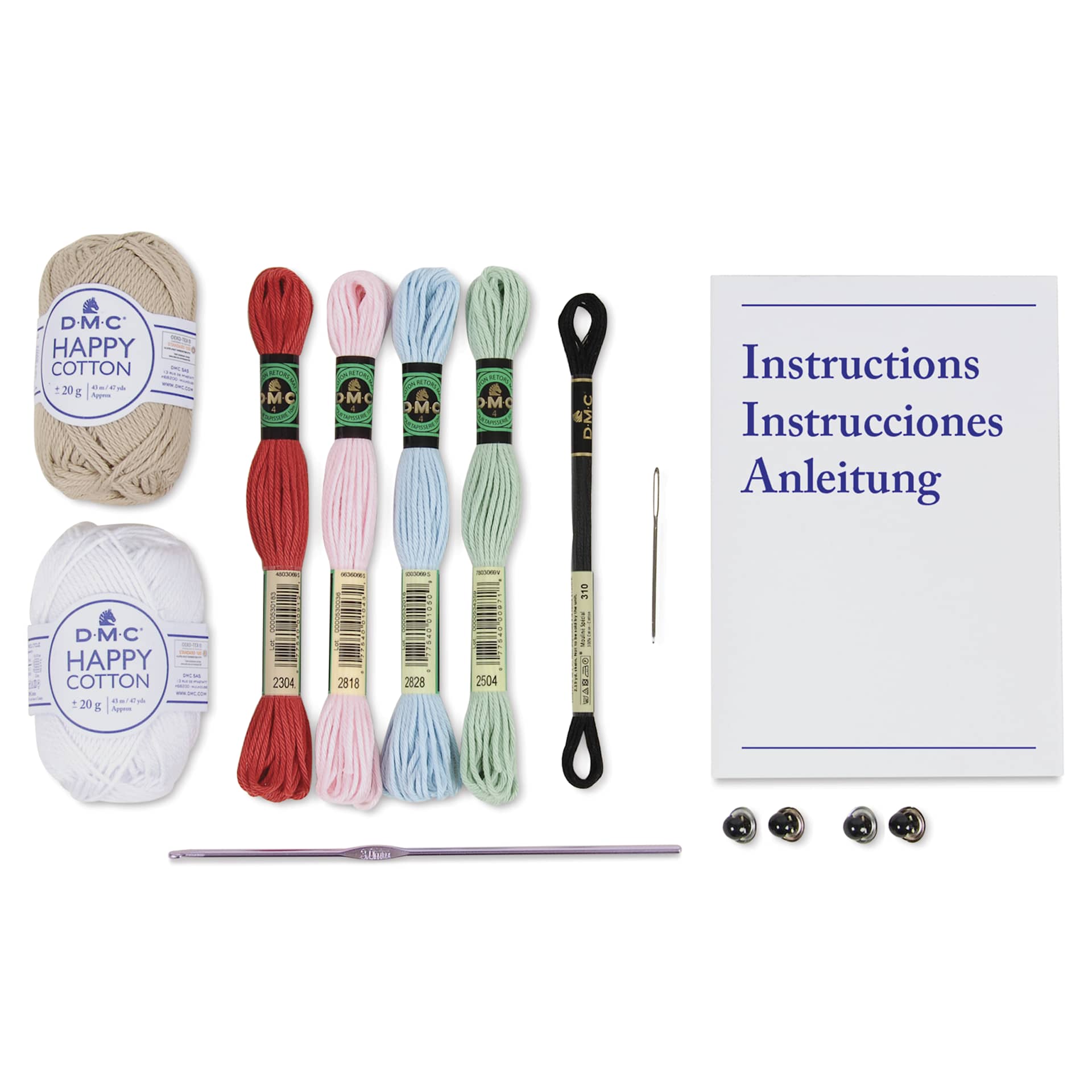 DMC Amigurumi Kits - Very Cherry Cupcakes - contents