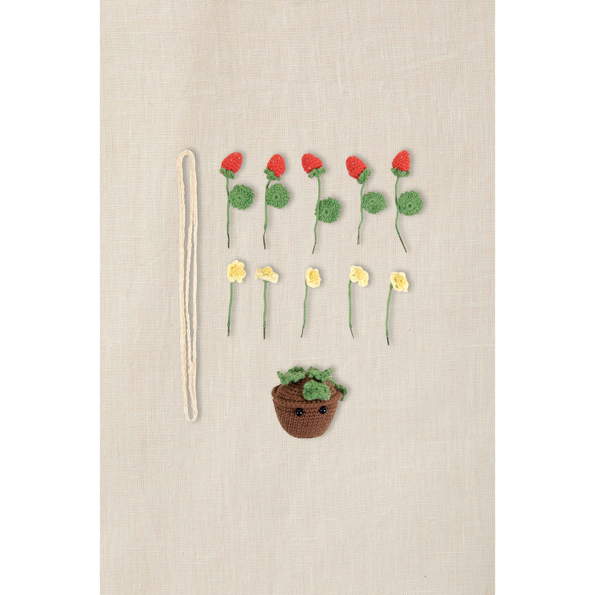 DMC Amigurumi Plant Kit - Summer Strawberries, finished pieces