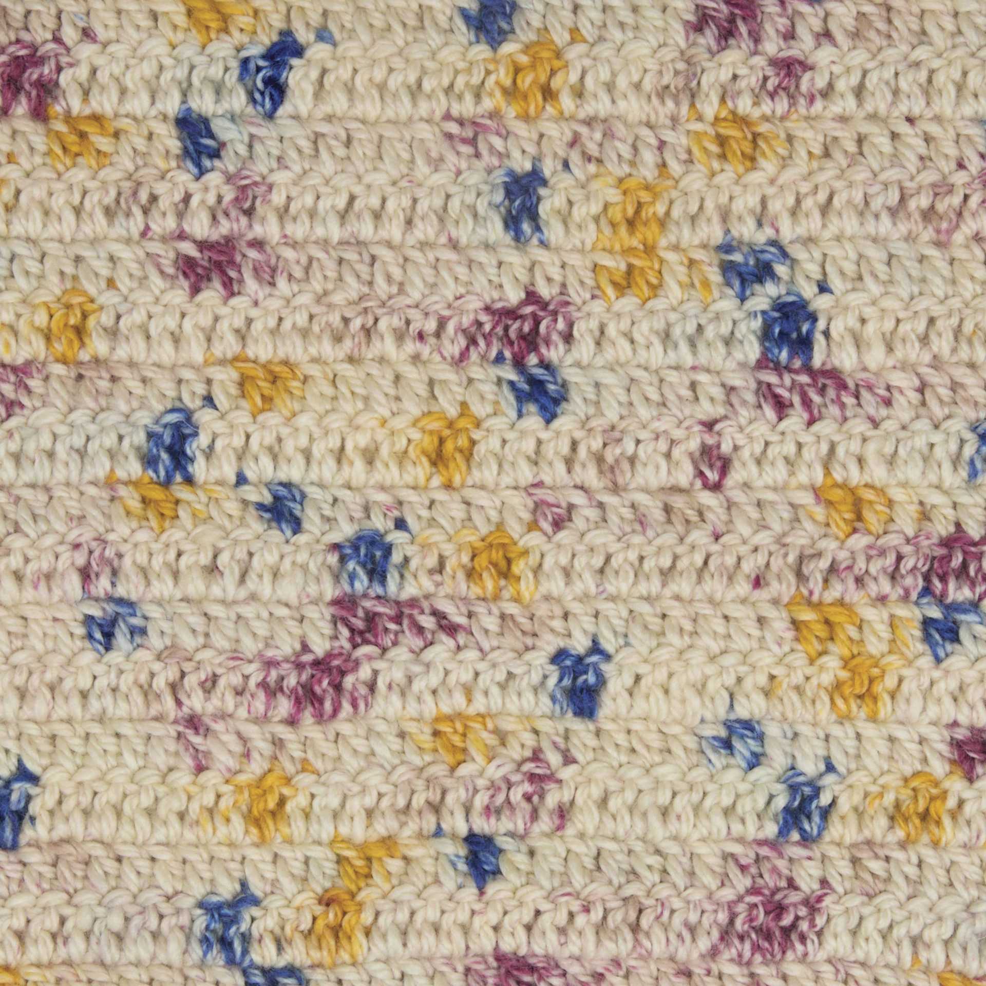 Premier Yarn Elle By Me Charlotte Multi Yarn - Goldenrod - finished knitting pattern example, dots