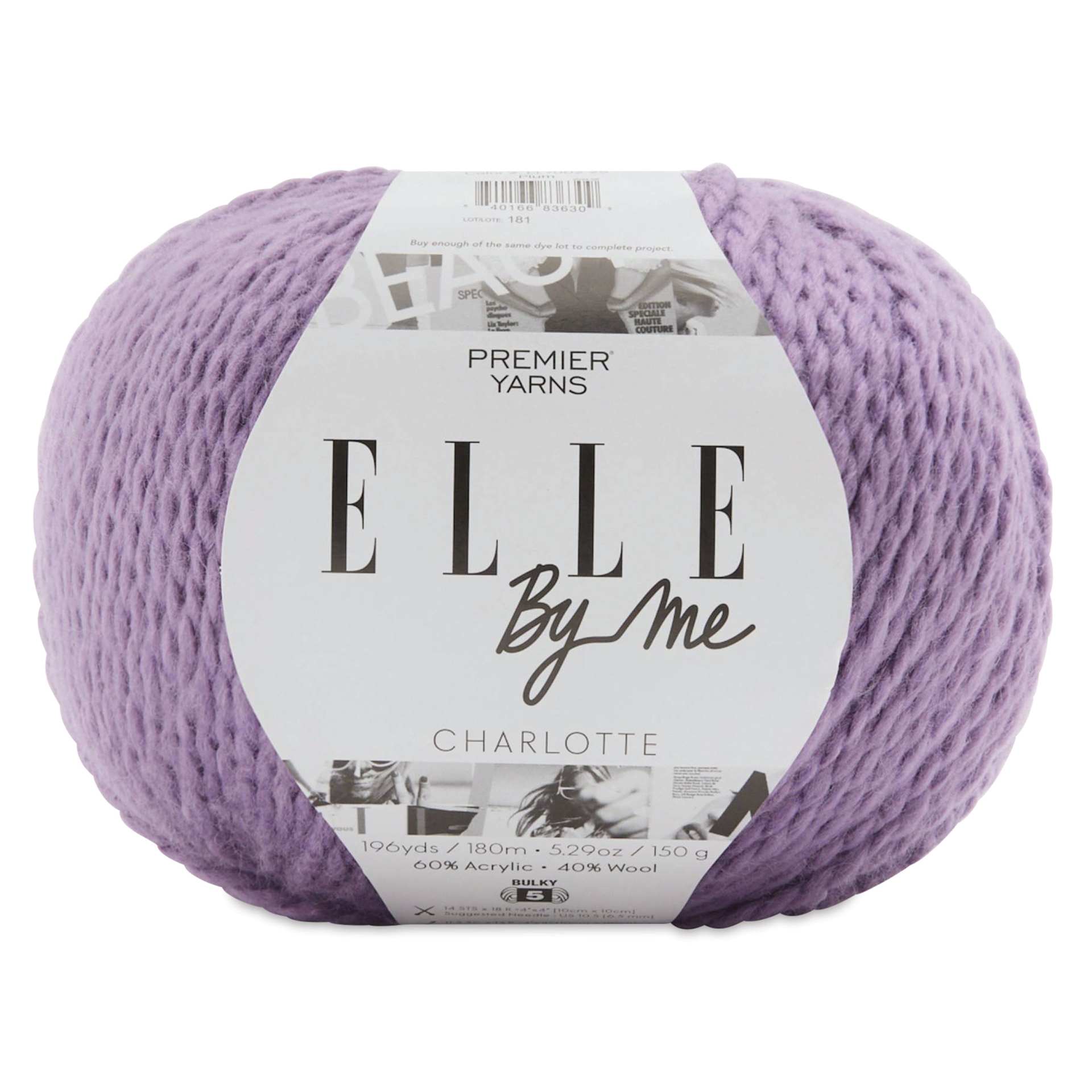 Premier Yarn Elle By Me Charlotte Solids Yarn - Plum, 196 yds