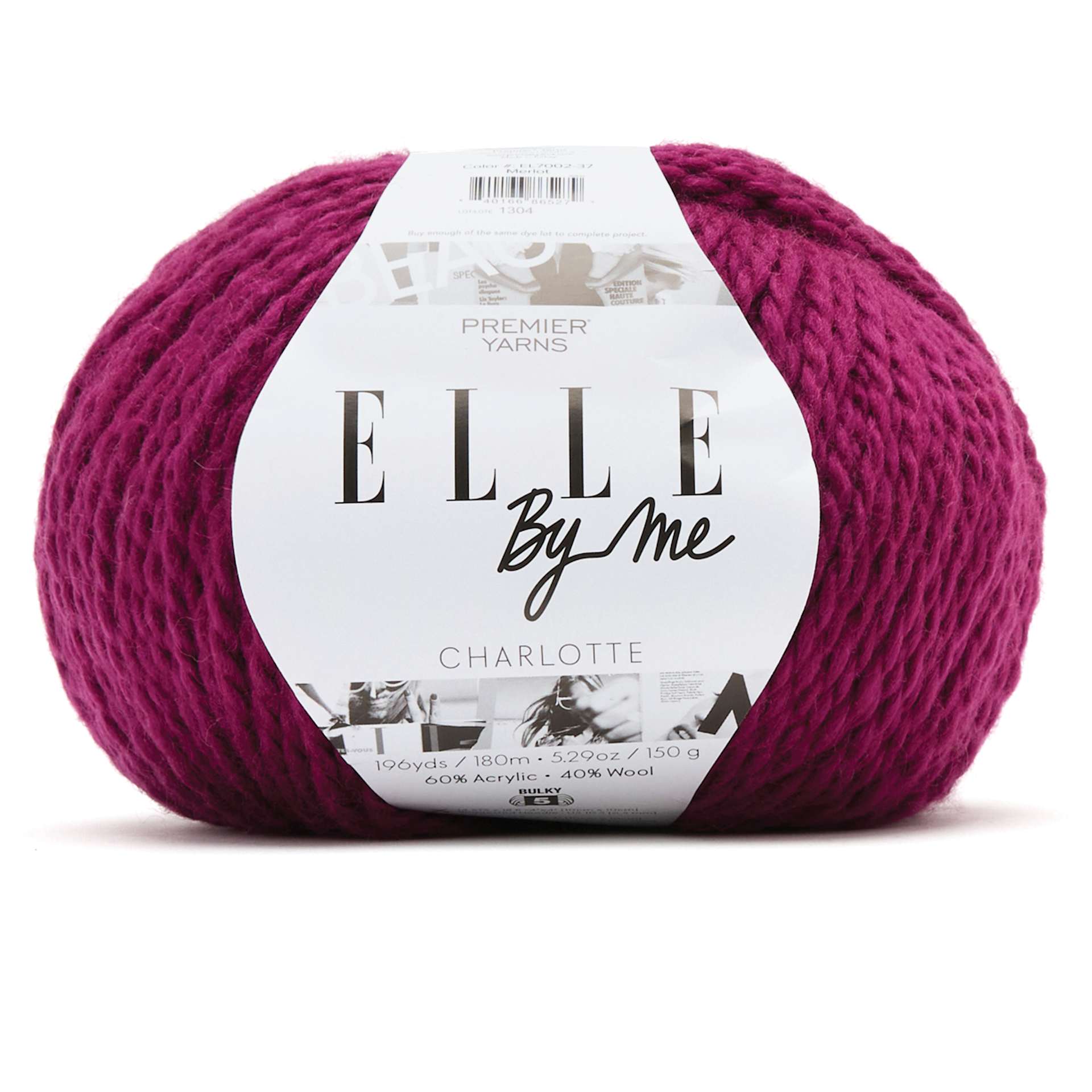 Premier Yarn Elle By Me Charlotte Solids Yarn - Merlot, 196 yds